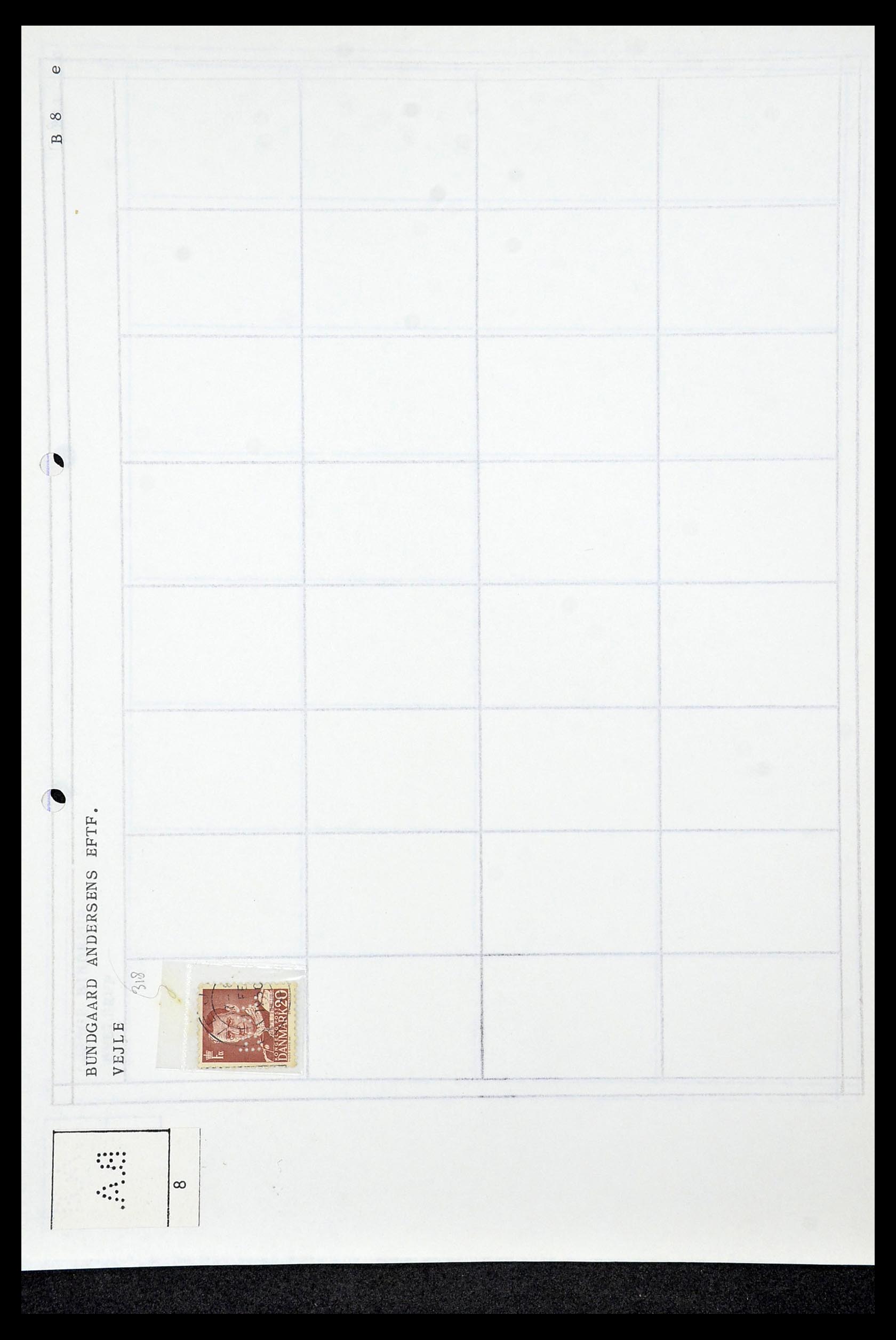 34415 023 - Stamp Collection 34415 Denmark perfins 1875-1980.