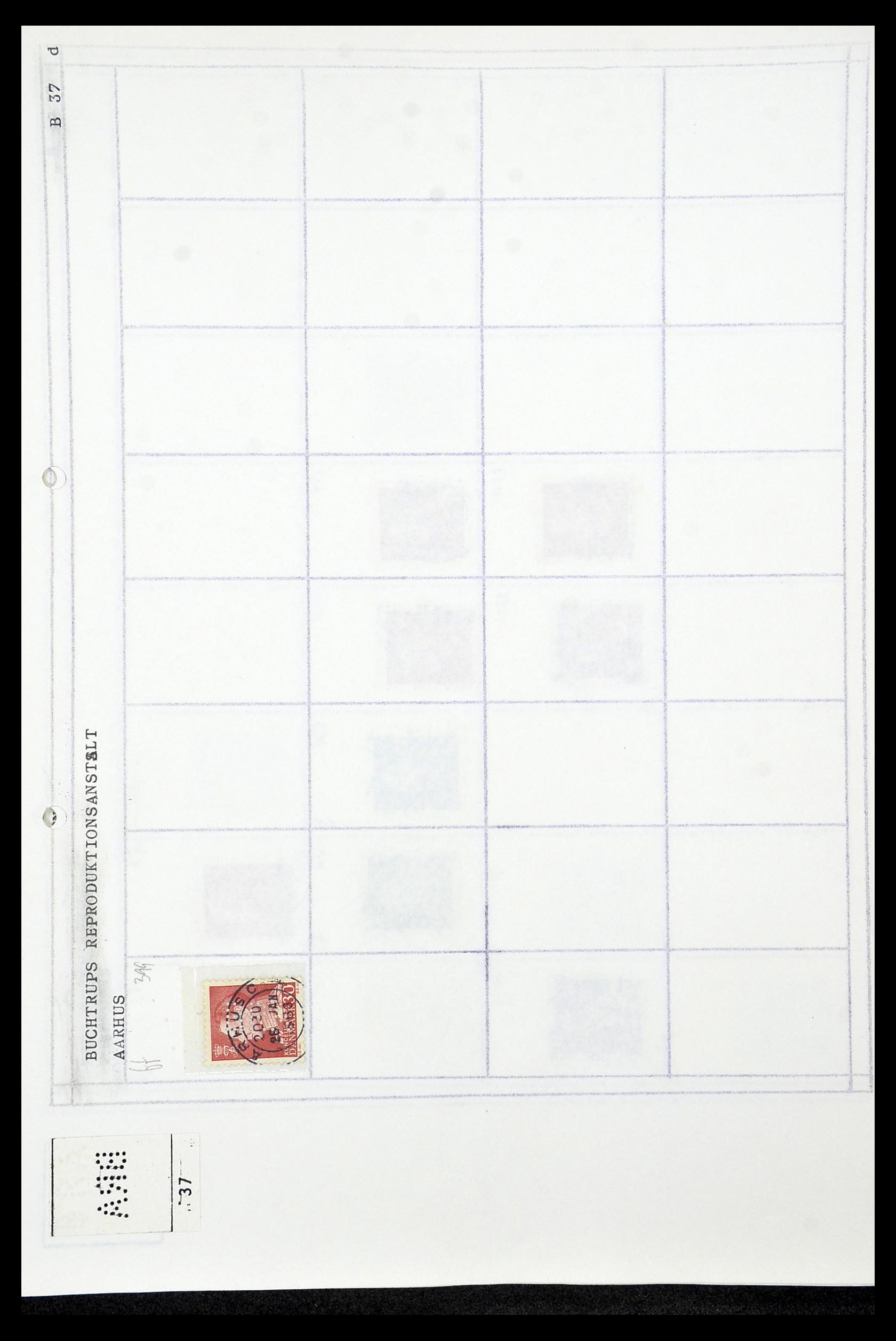 34415 031 - Stamp Collection 34415 Denmark perfins 1875-1980.