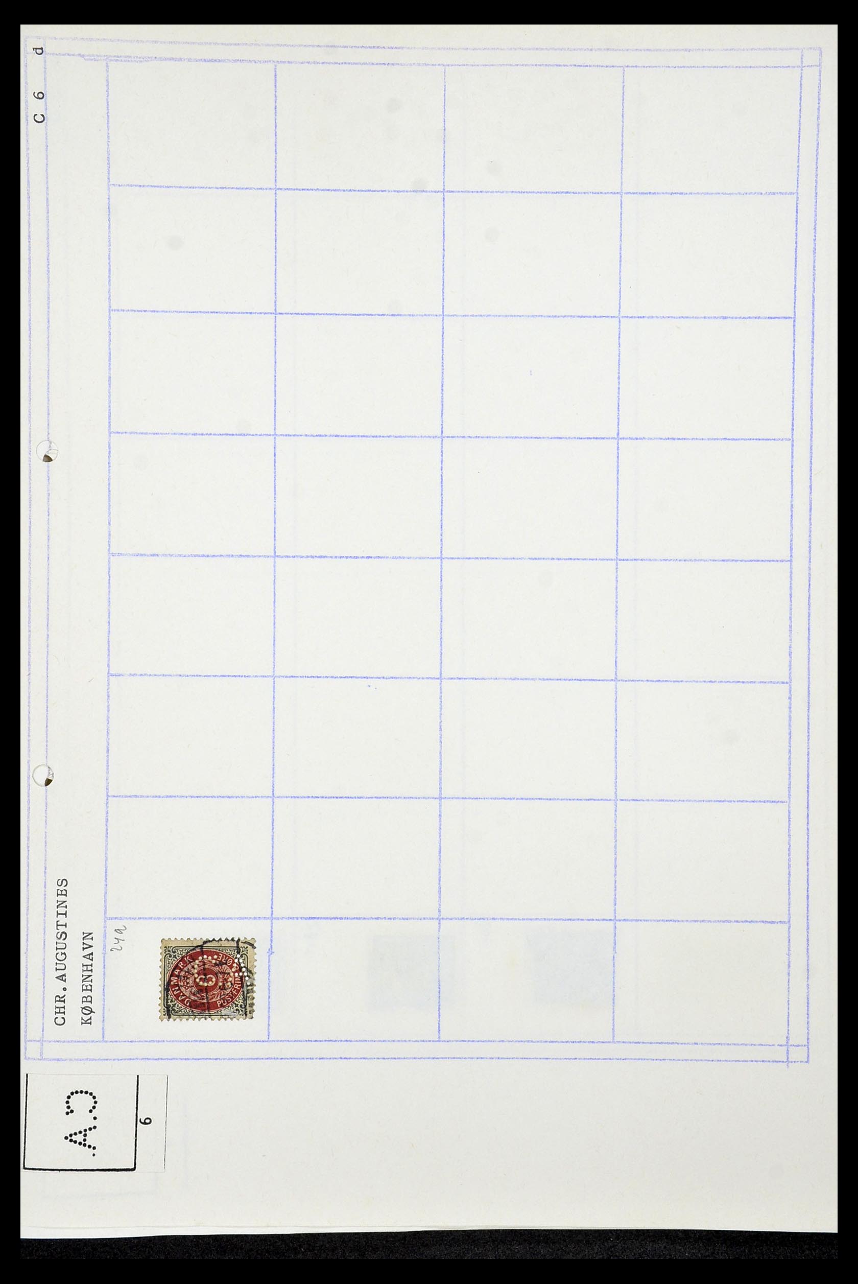 34415 039 - Stamp Collection 34415 Denmark perfins 1875-1980.