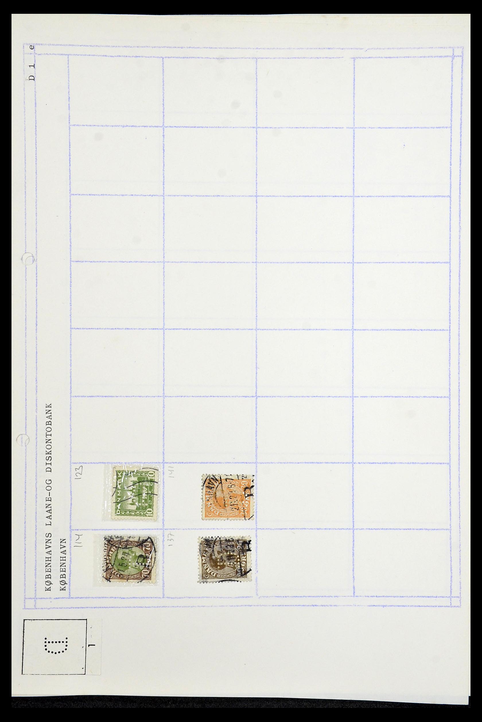 34415 051 - Postzegelverzameling 34415 Denemarken perfins 1875-1980.