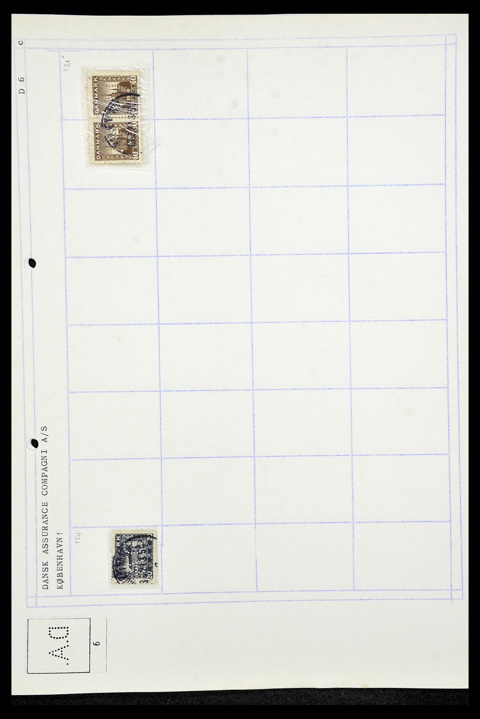 34415 054 - Postzegelverzameling 34415 Denemarken perfins 1875-1980.