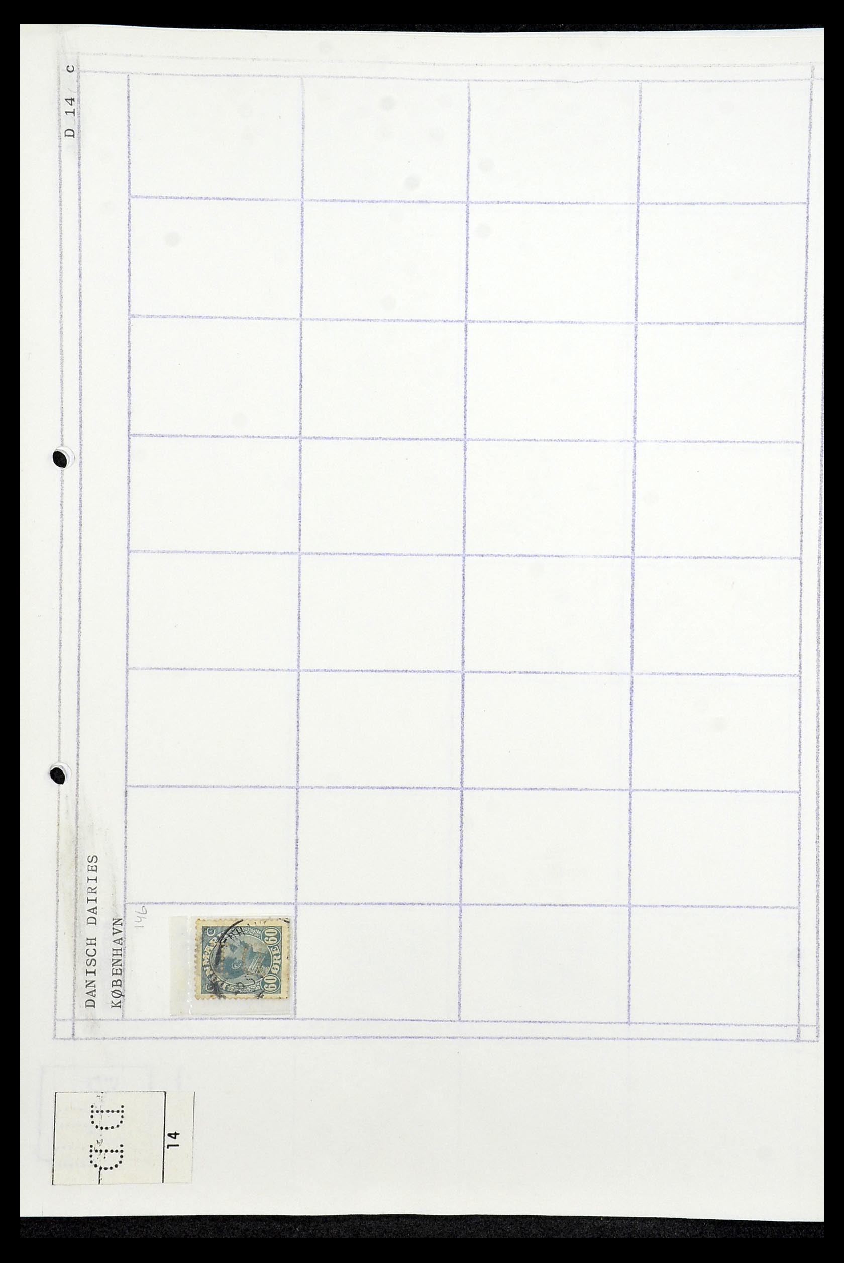 34415 057 - Postzegelverzameling 34415 Denemarken perfins 1875-1980.