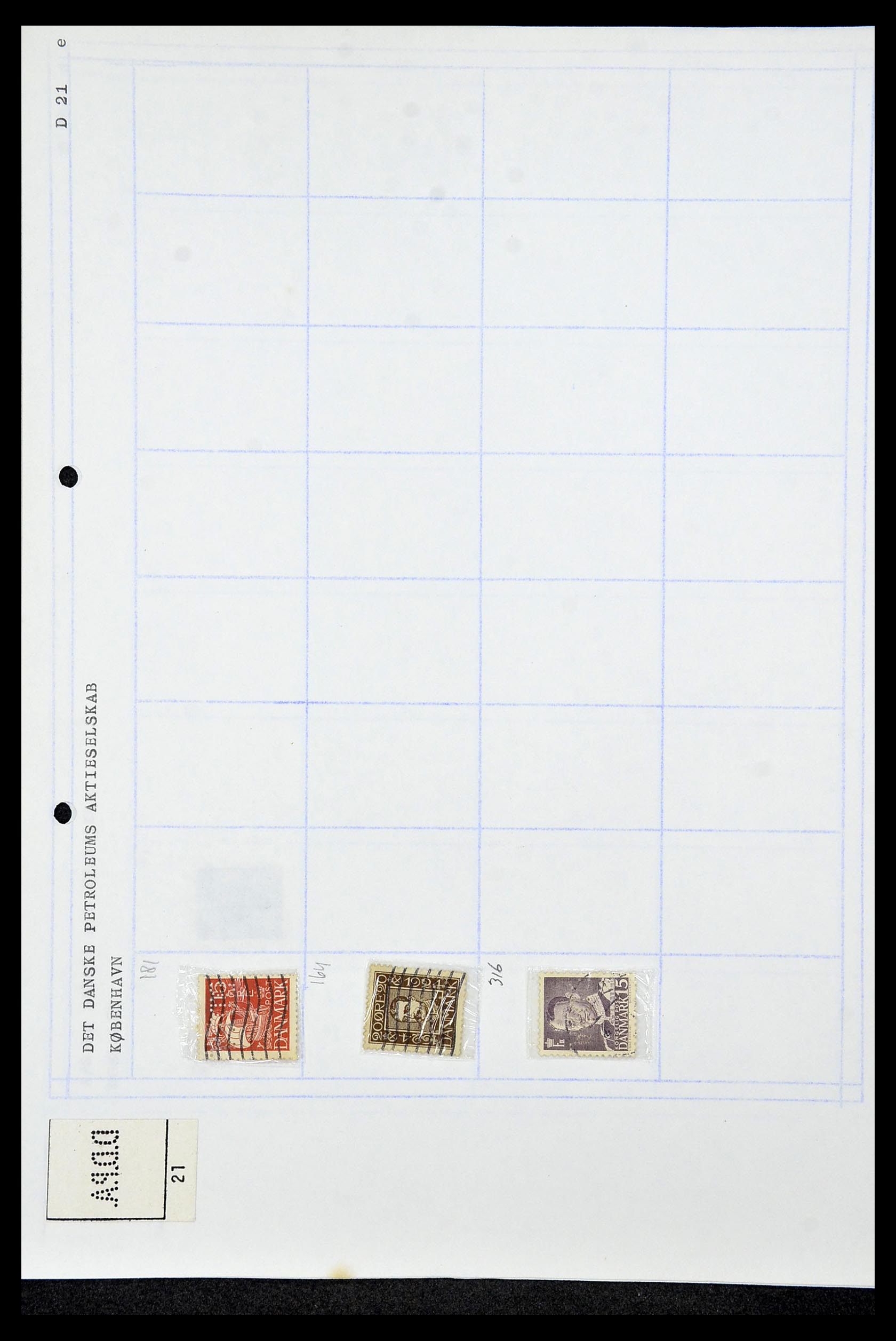 34415 059 - Postzegelverzameling 34415 Denemarken perfins 1875-1980.