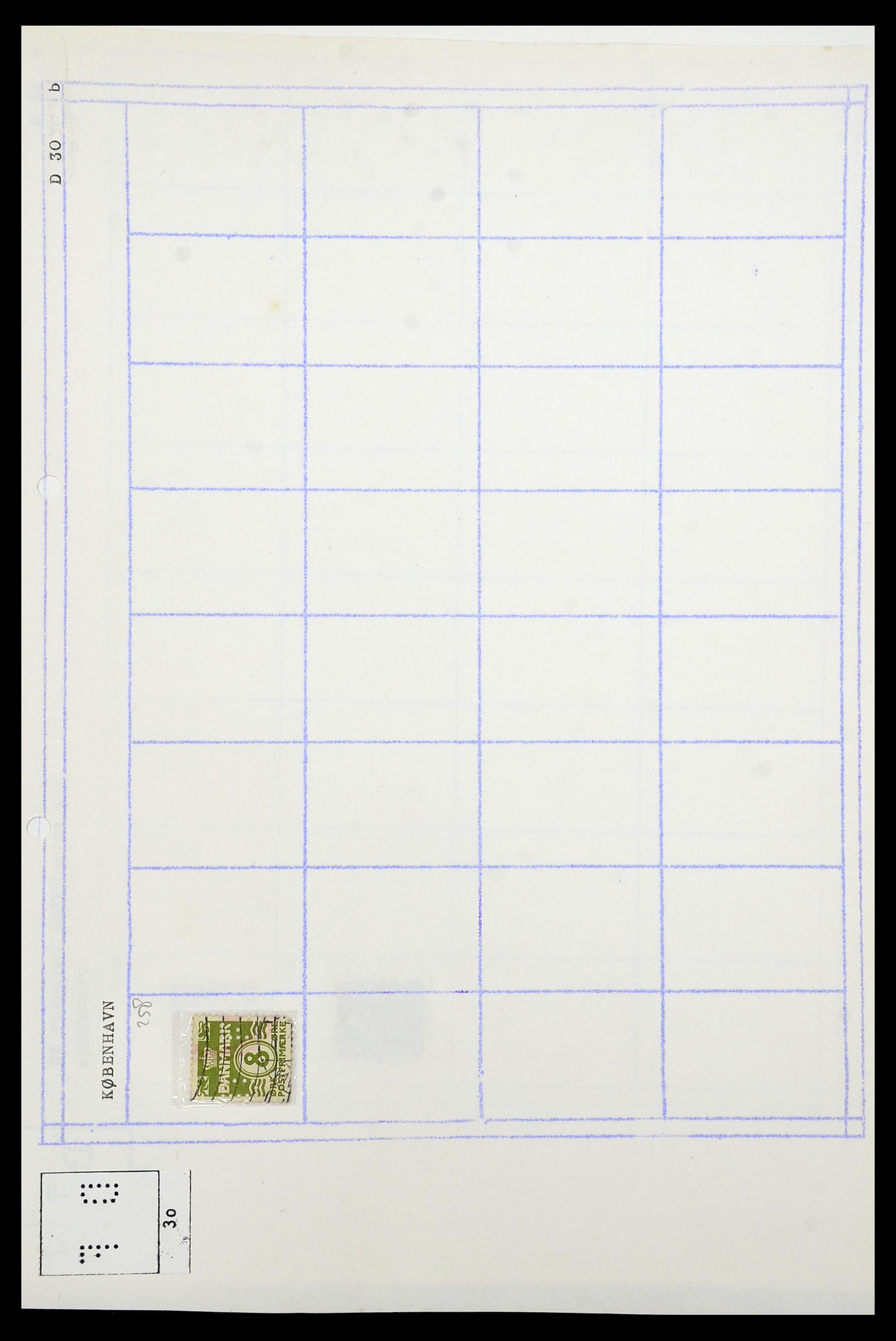 34415 063 - Stamp Collection 34415 Denmark perfins 1875-1980.