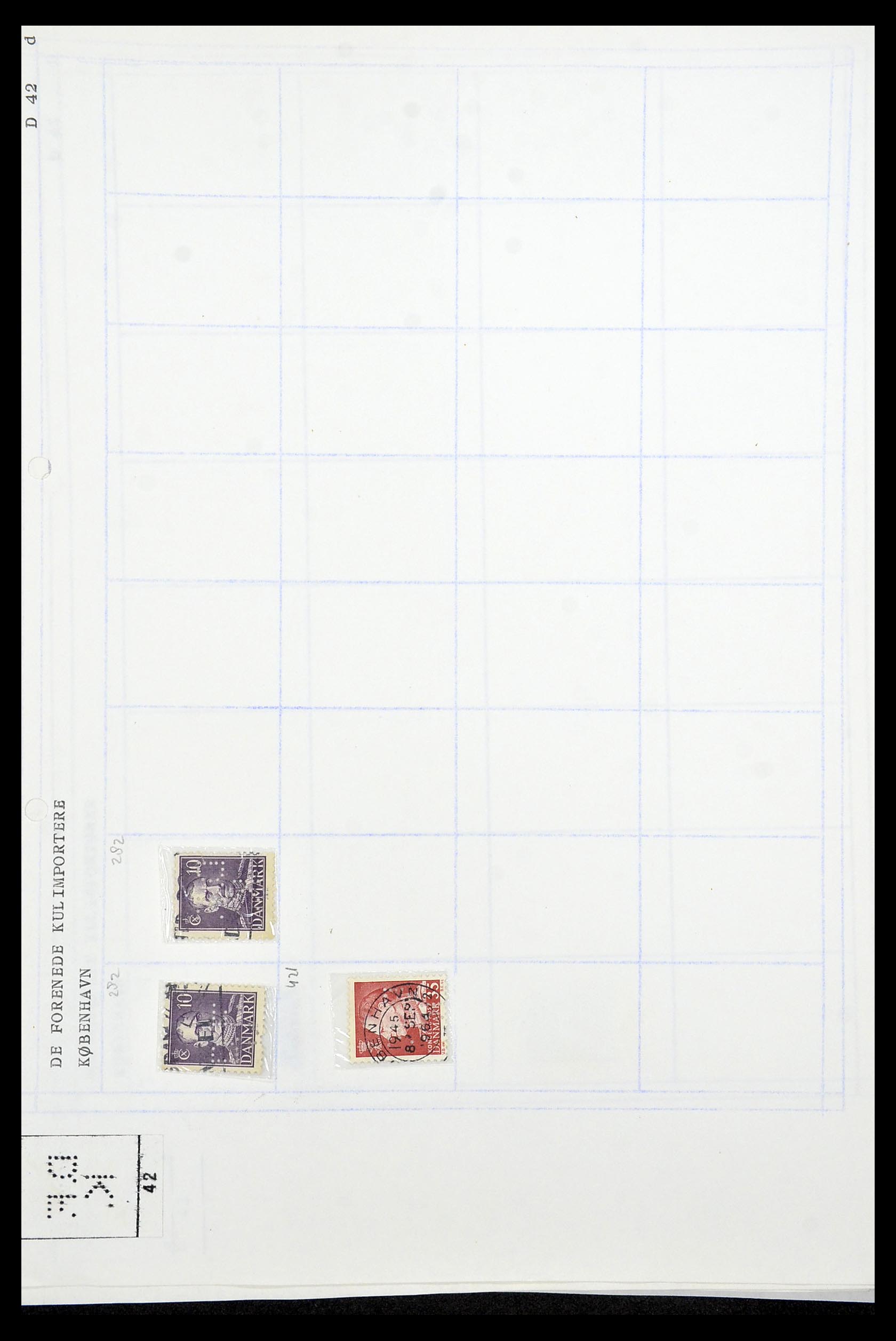 34415 065 - Stamp Collection 34415 Denmark perfins 1875-1980.