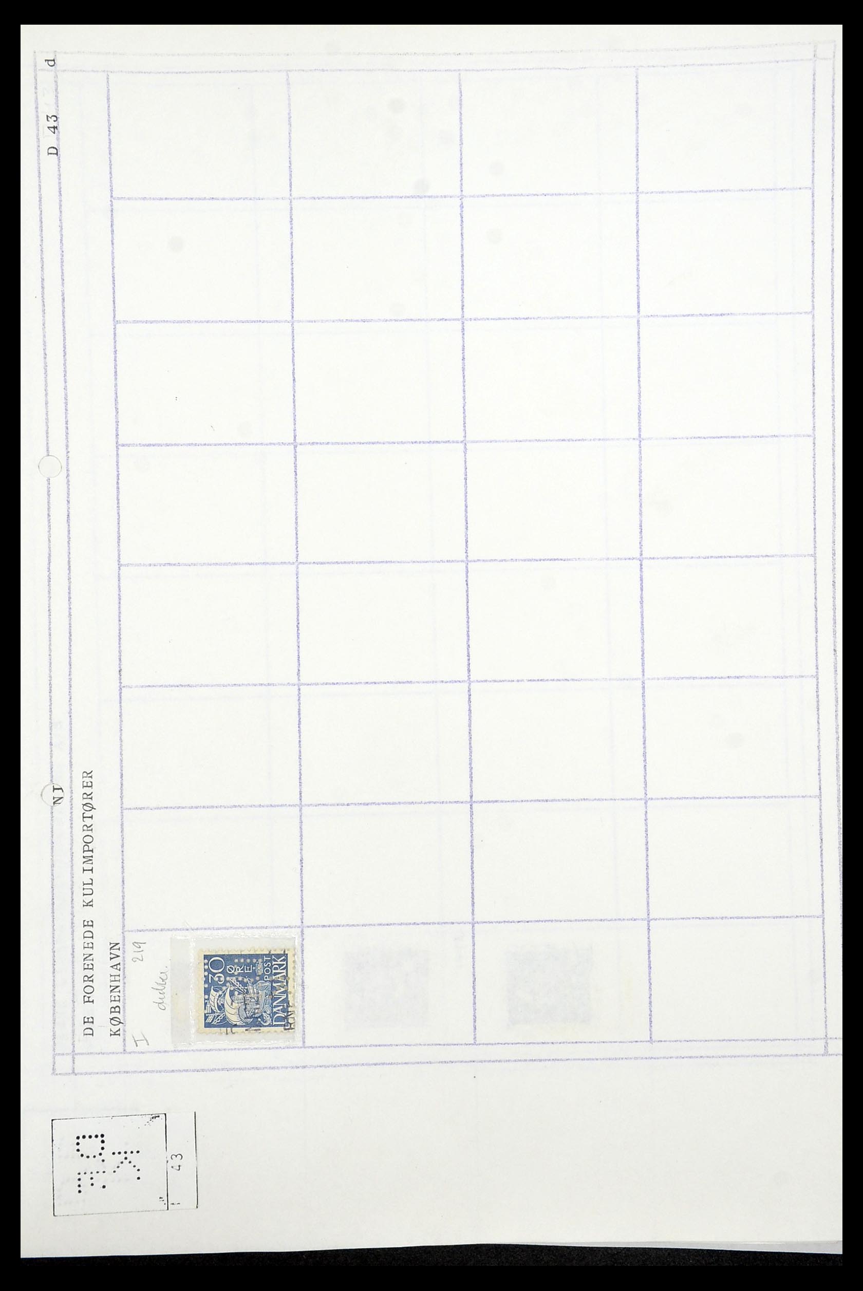 34415 066 - Stamp Collection 34415 Denmark perfins 1875-1980.