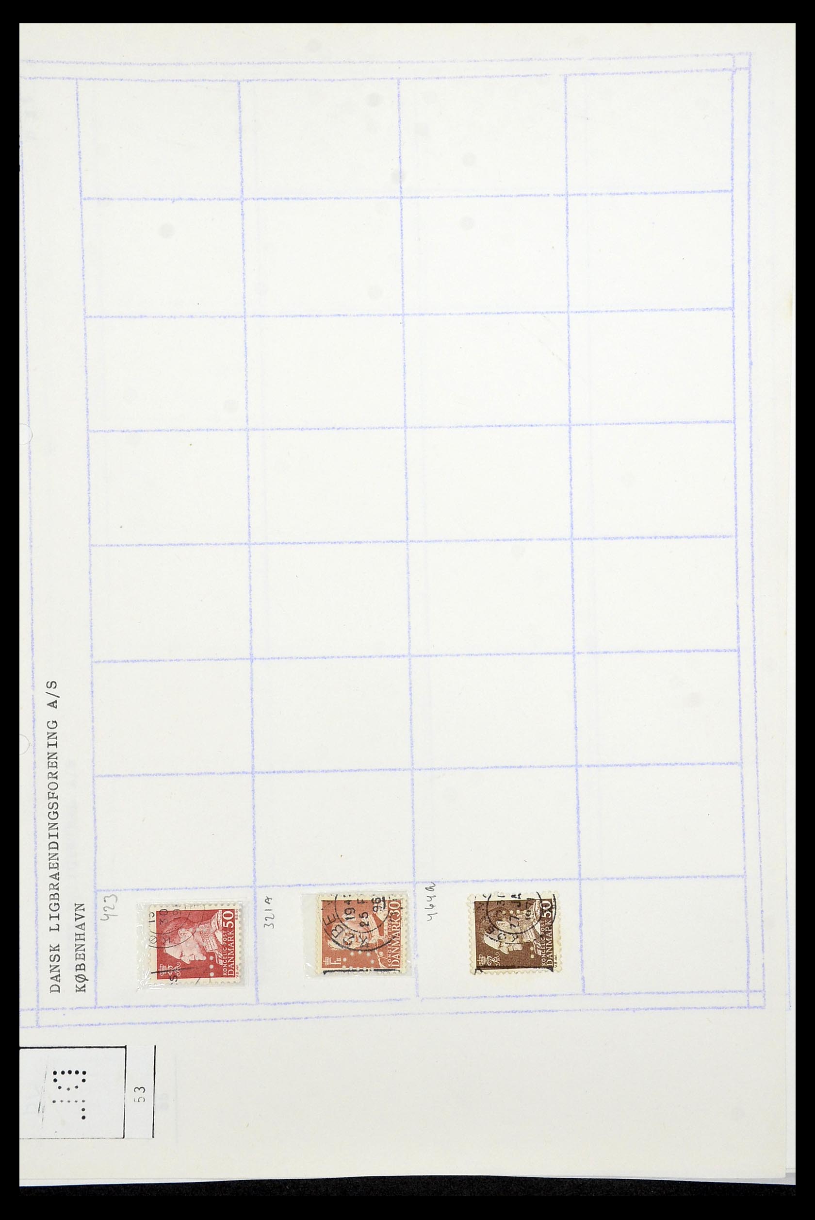 34415 067 - Stamp Collection 34415 Denmark perfins 1875-1980.