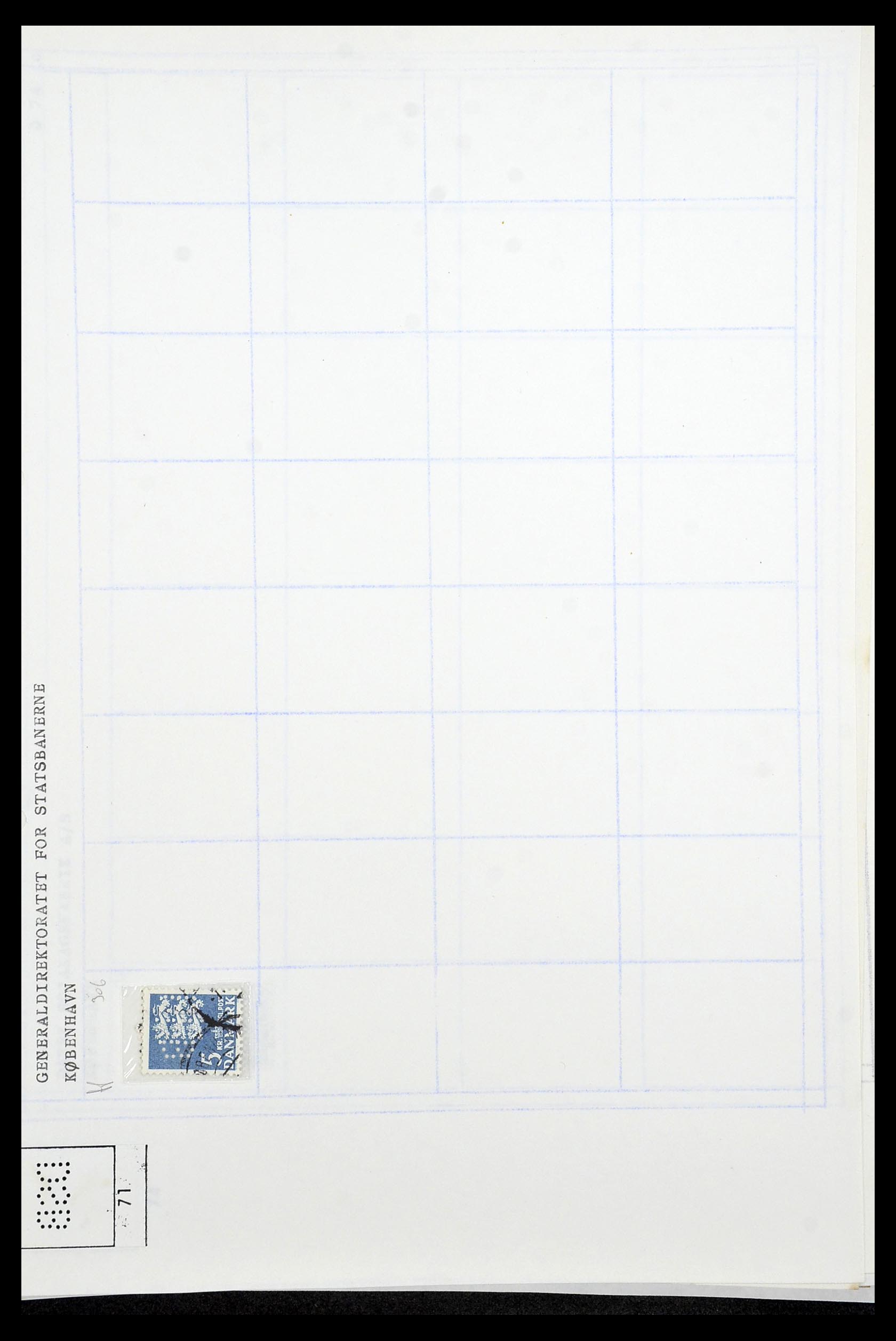 34415 071 - Stamp Collection 34415 Denmark perfins 1875-1980.