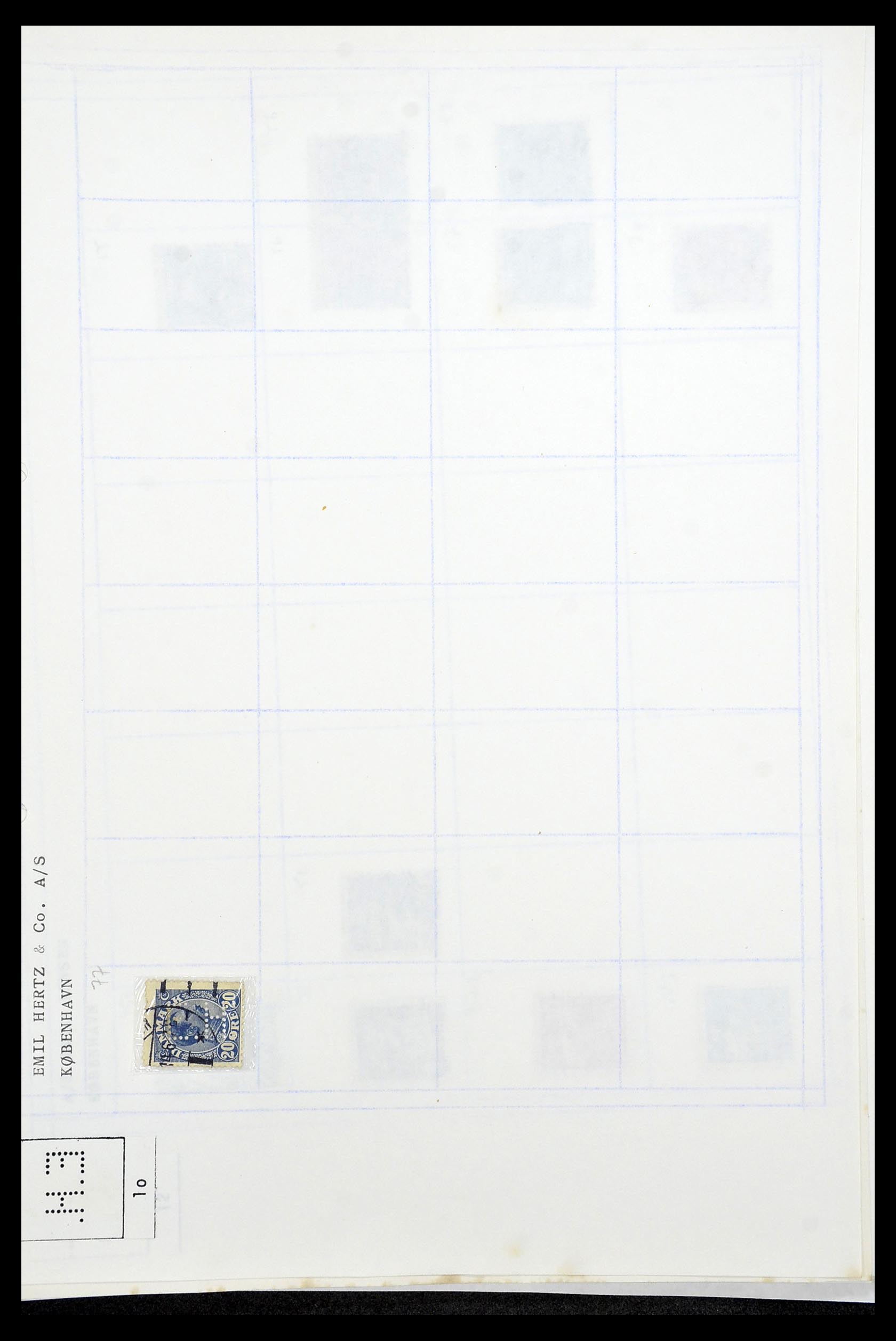 34415 079 - Stamp Collection 34415 Denmark perfins 1875-1980.