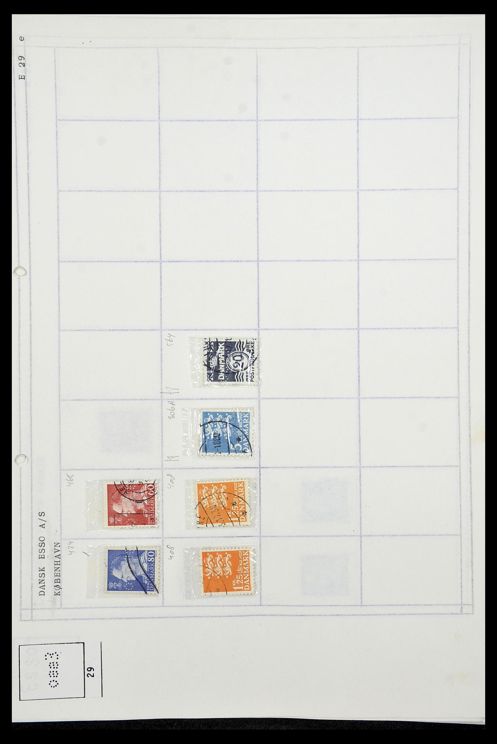 34415 087 - Stamp Collection 34415 Denmark perfins 1875-1980.
