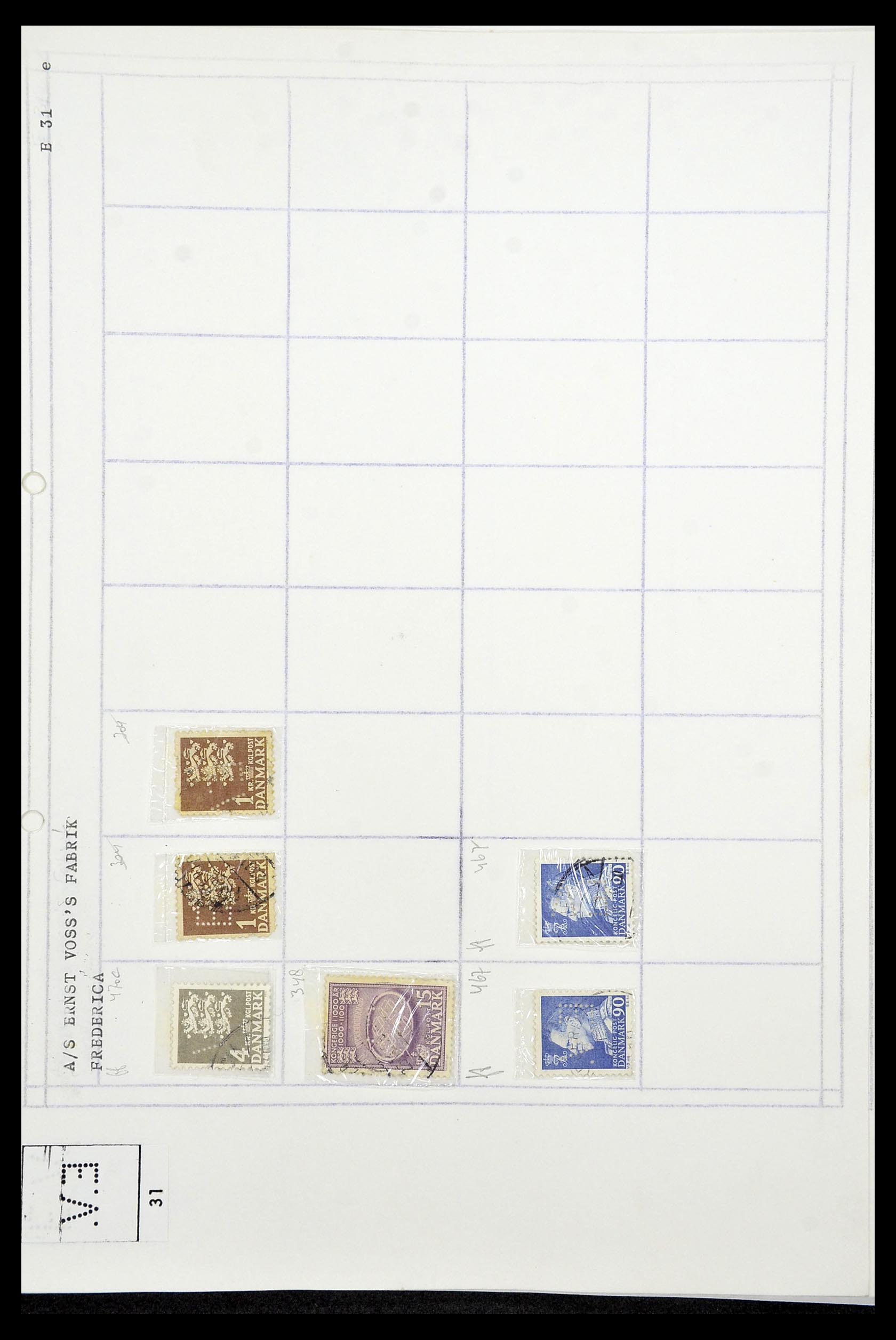 34415 088 - Stamp Collection 34415 Denmark perfins 1875-1980.