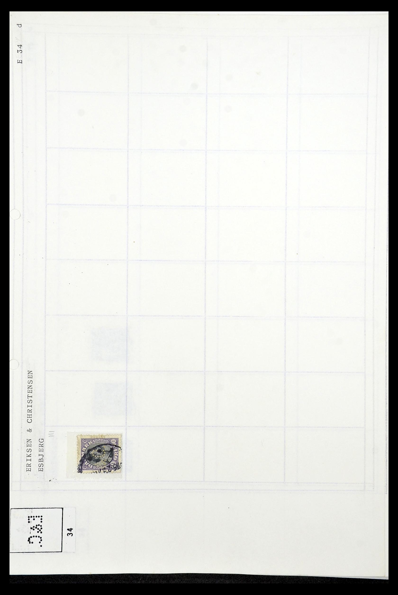 34415 089 - Stamp Collection 34415 Denmark perfins 1875-1980.