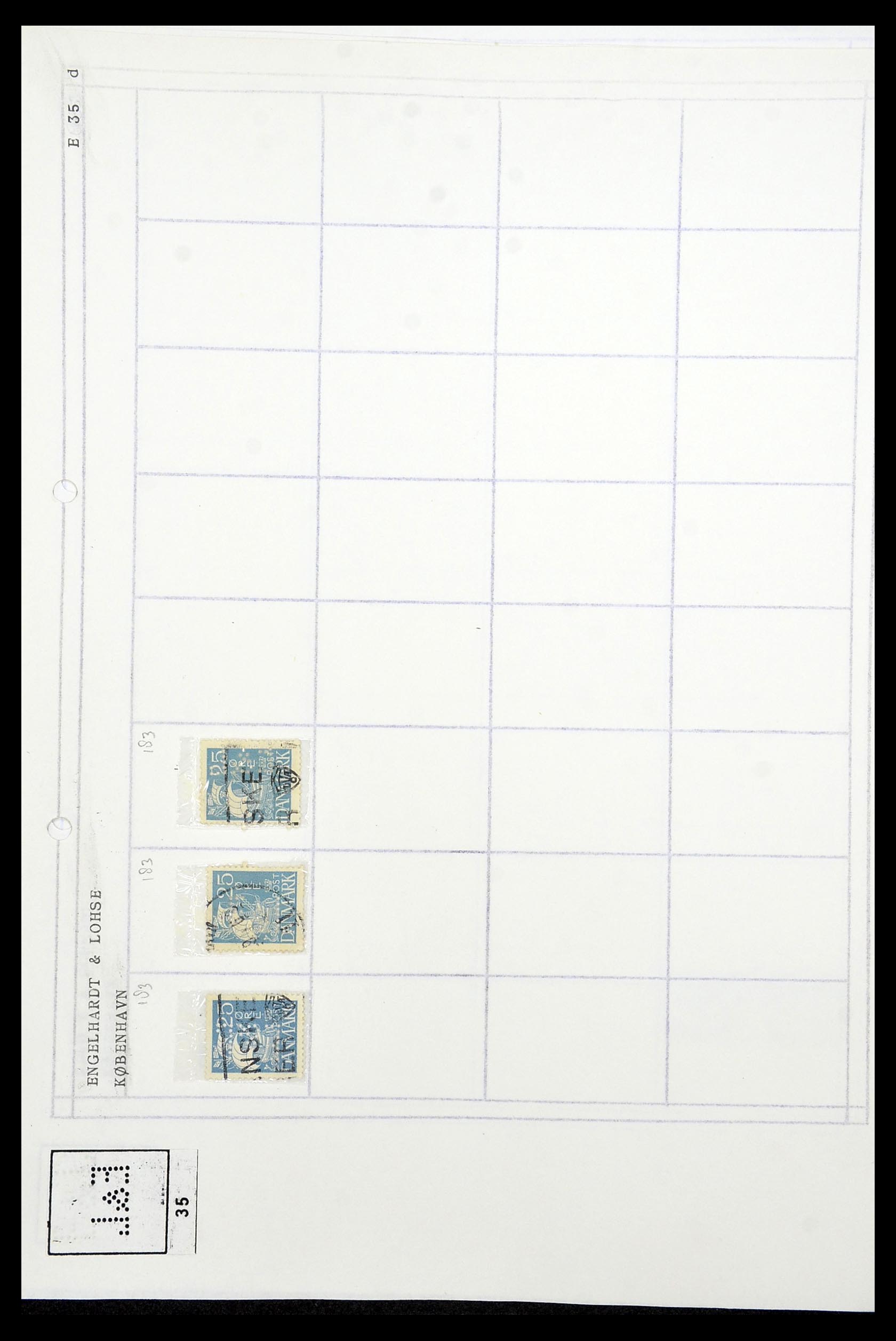 34415 090 - Stamp Collection 34415 Denmark perfins 1875-1980.