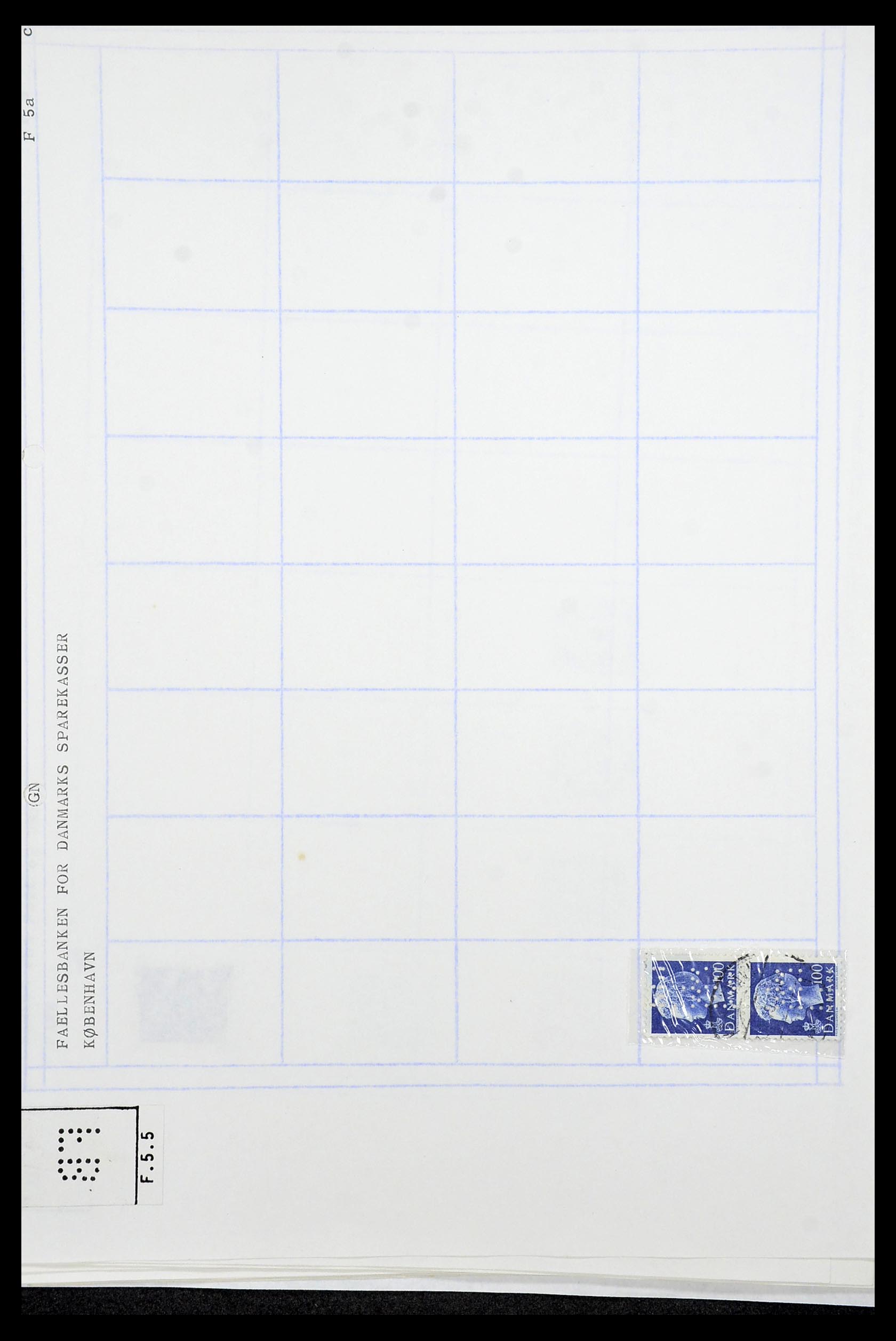 34415 092 - Stamp Collection 34415 Denmark perfins 1875-1980.