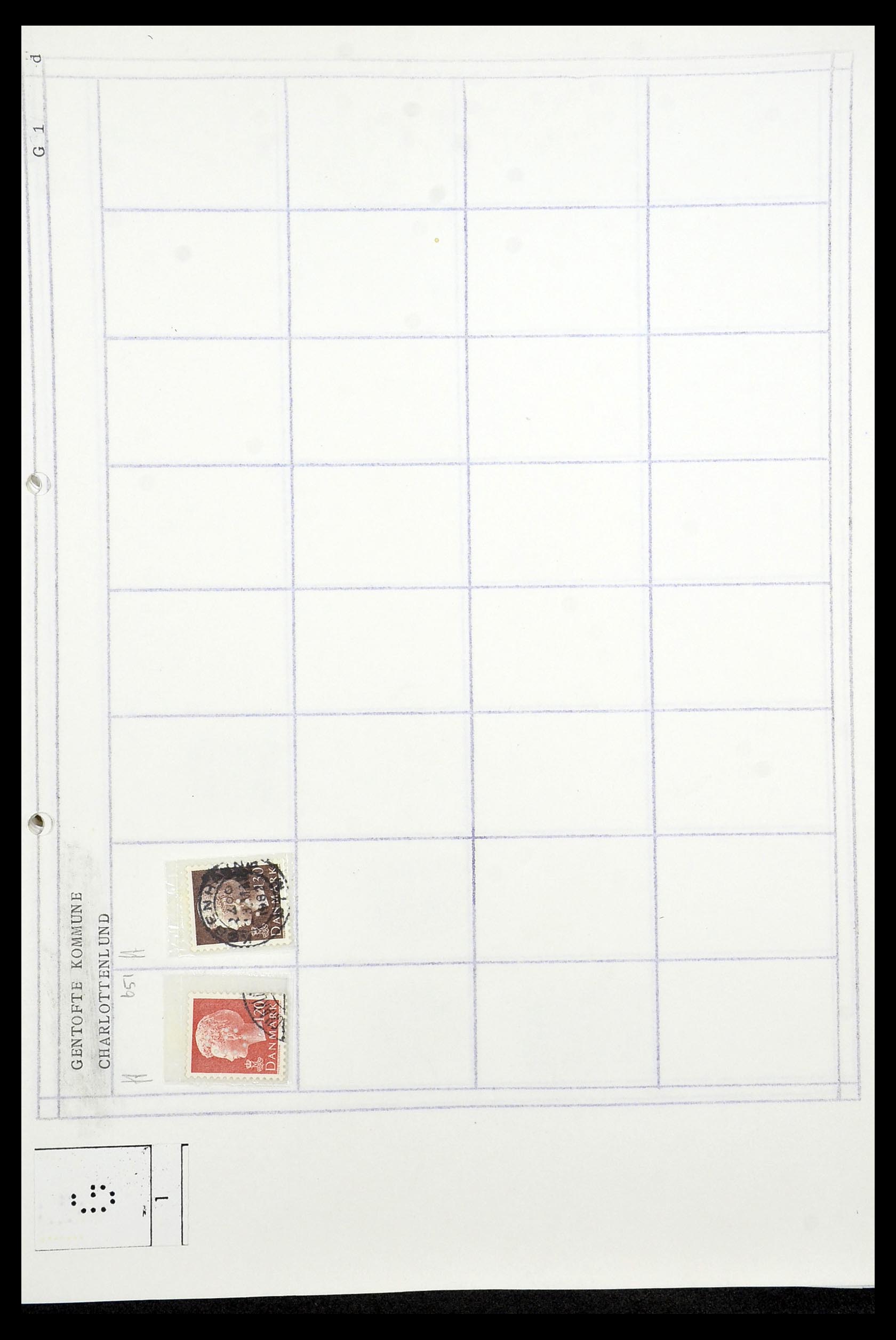 34415 106 - Stamp Collection 34415 Denmark perfins 1875-1980.