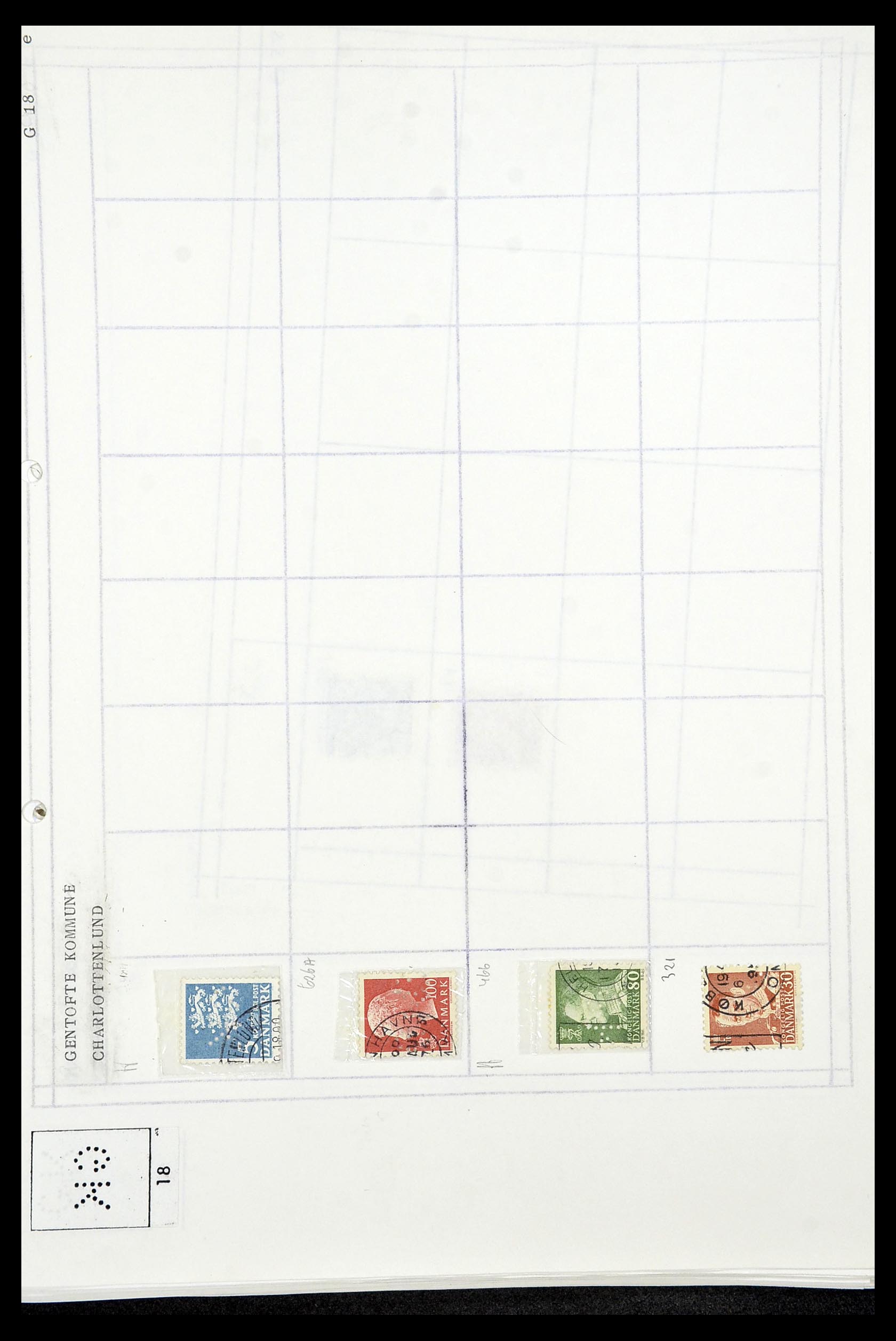 34415 114 - Stamp Collection 34415 Denmark perfins 1875-1980.