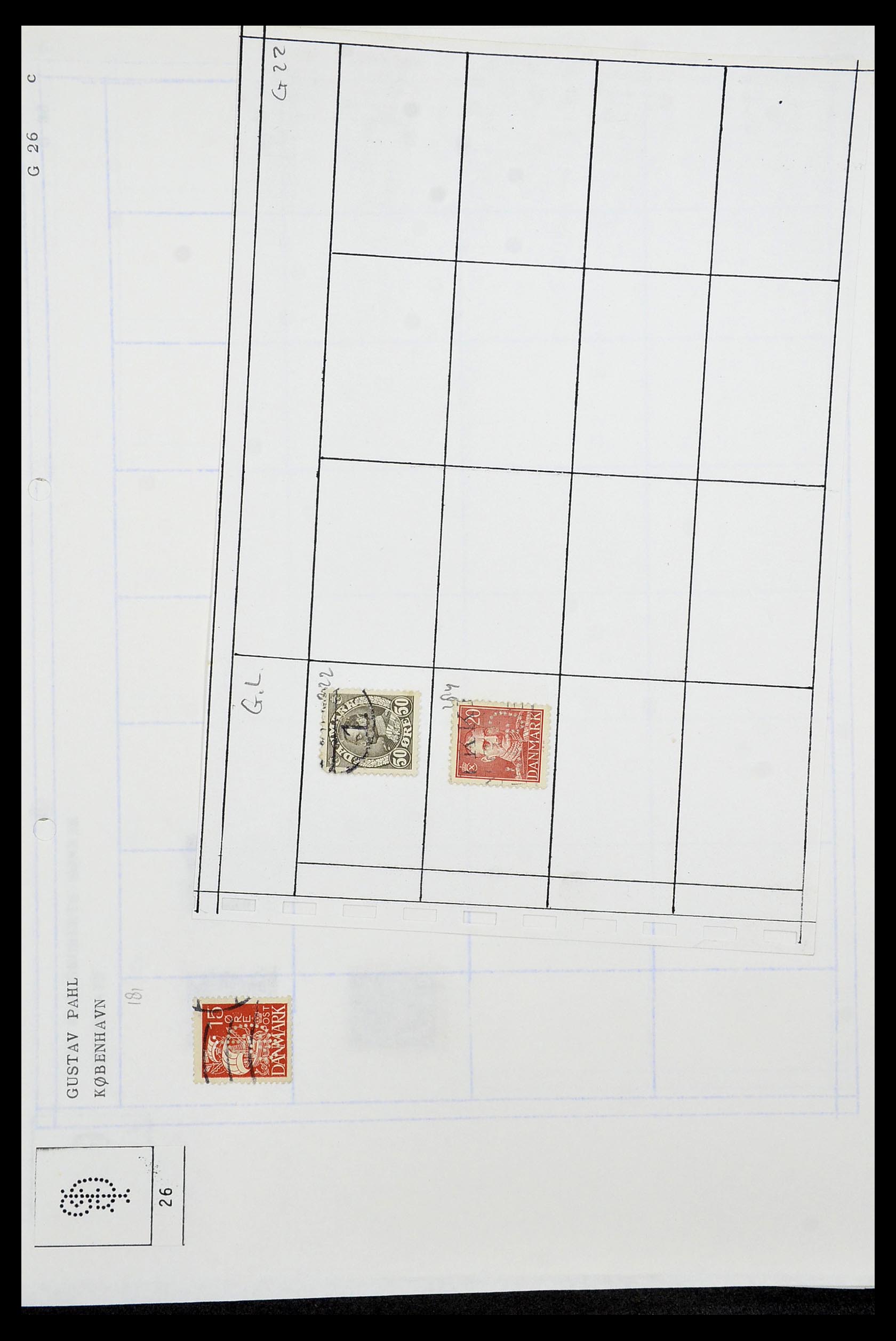 34415 115 - Stamp Collection 34415 Denmark perfins 1875-1980.
