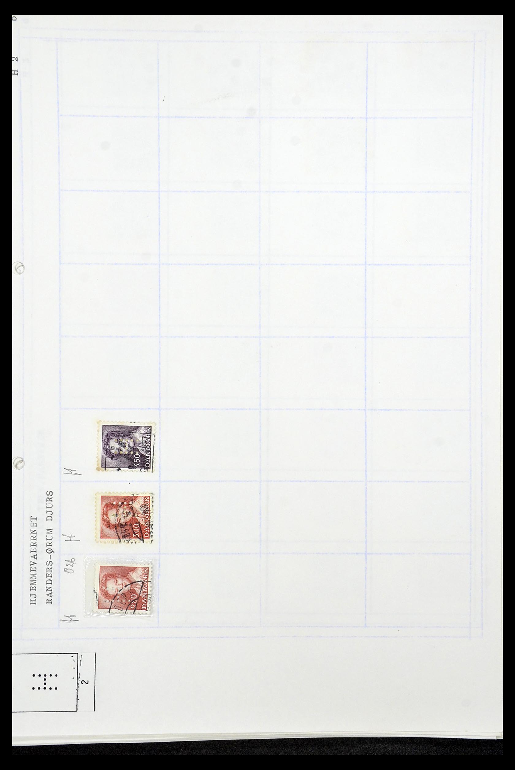 34415 119 - Stamp Collection 34415 Denmark perfins 1875-1980.