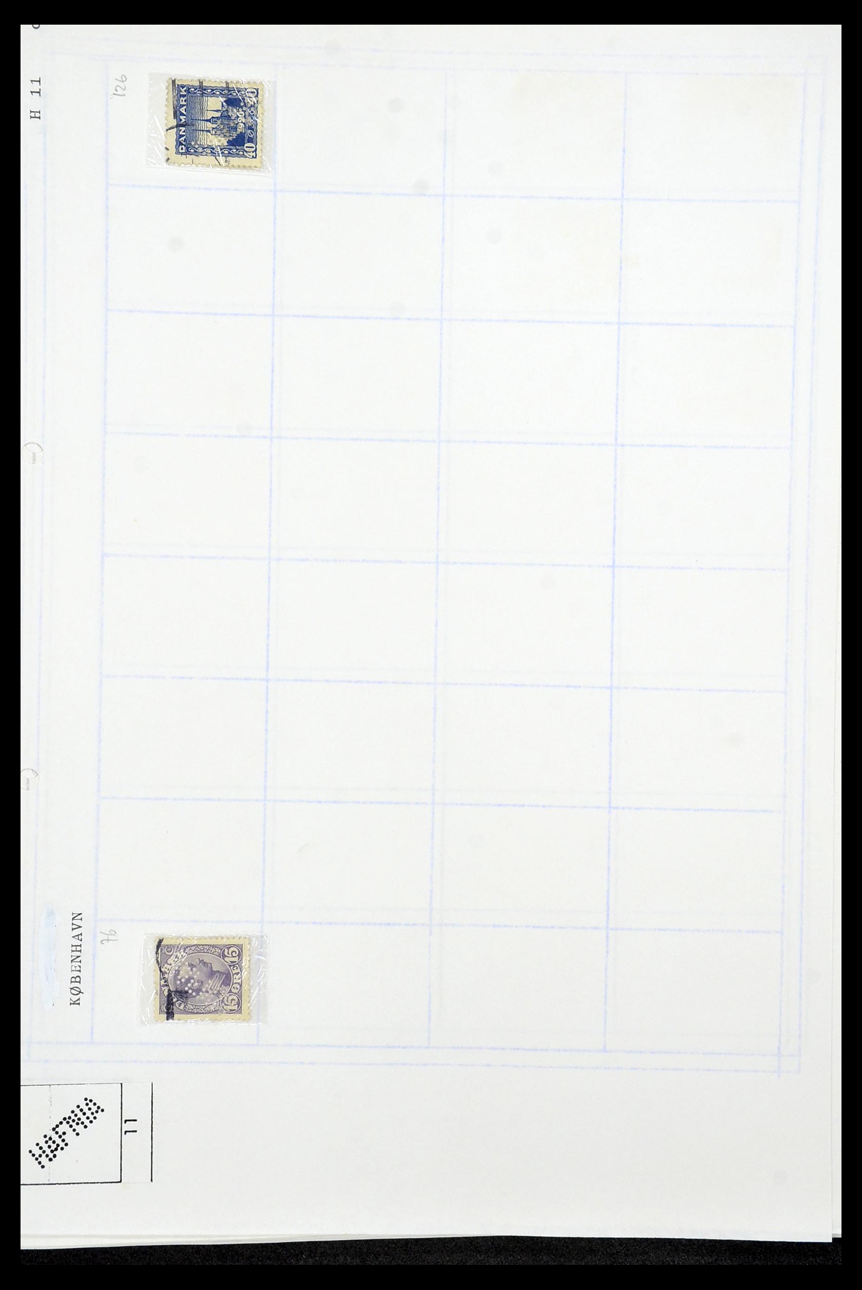 34415 122 - Stamp Collection 34415 Denmark perfins 1875-1980.