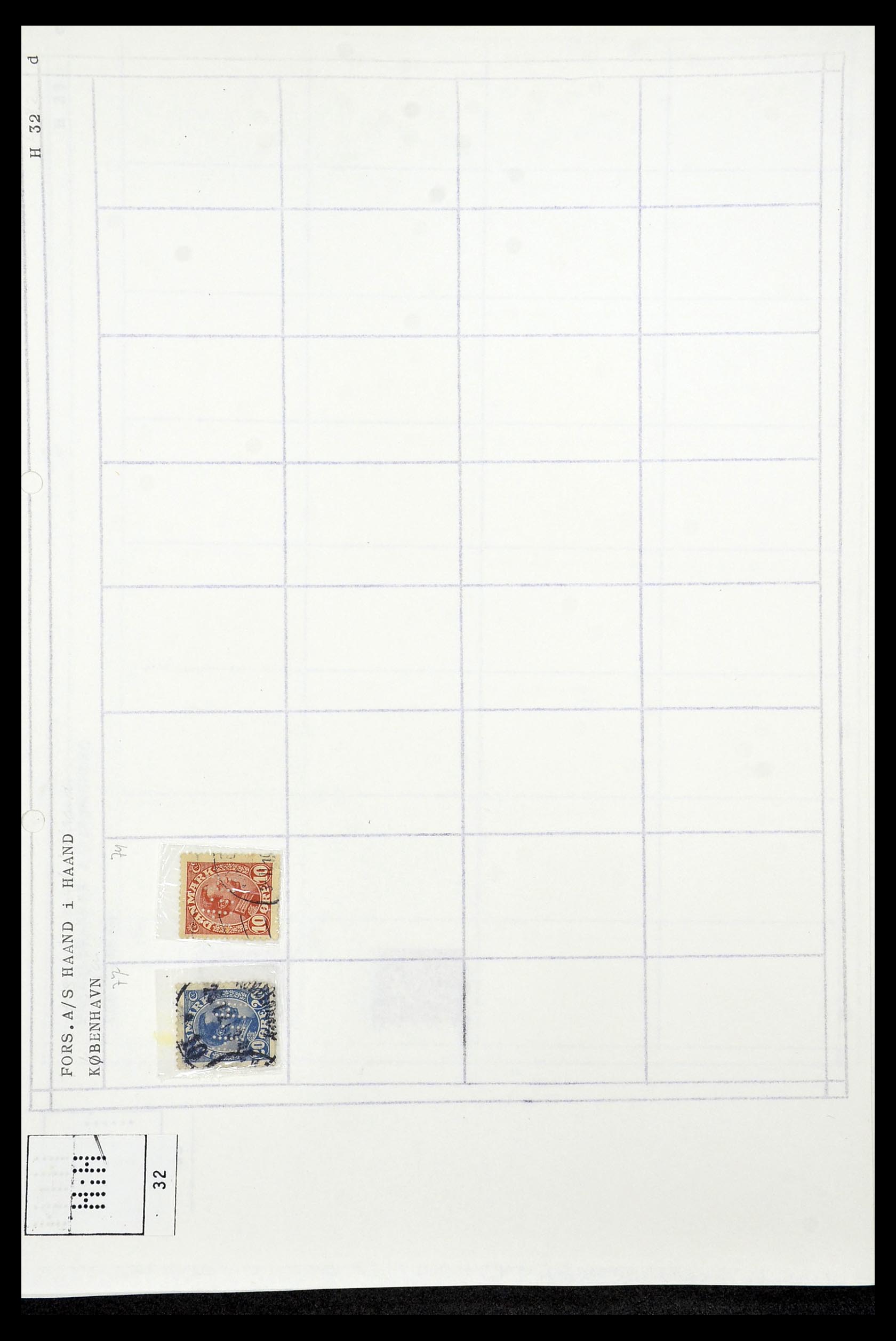 34415 125 - Stamp Collection 34415 Denmark perfins 1875-1980.