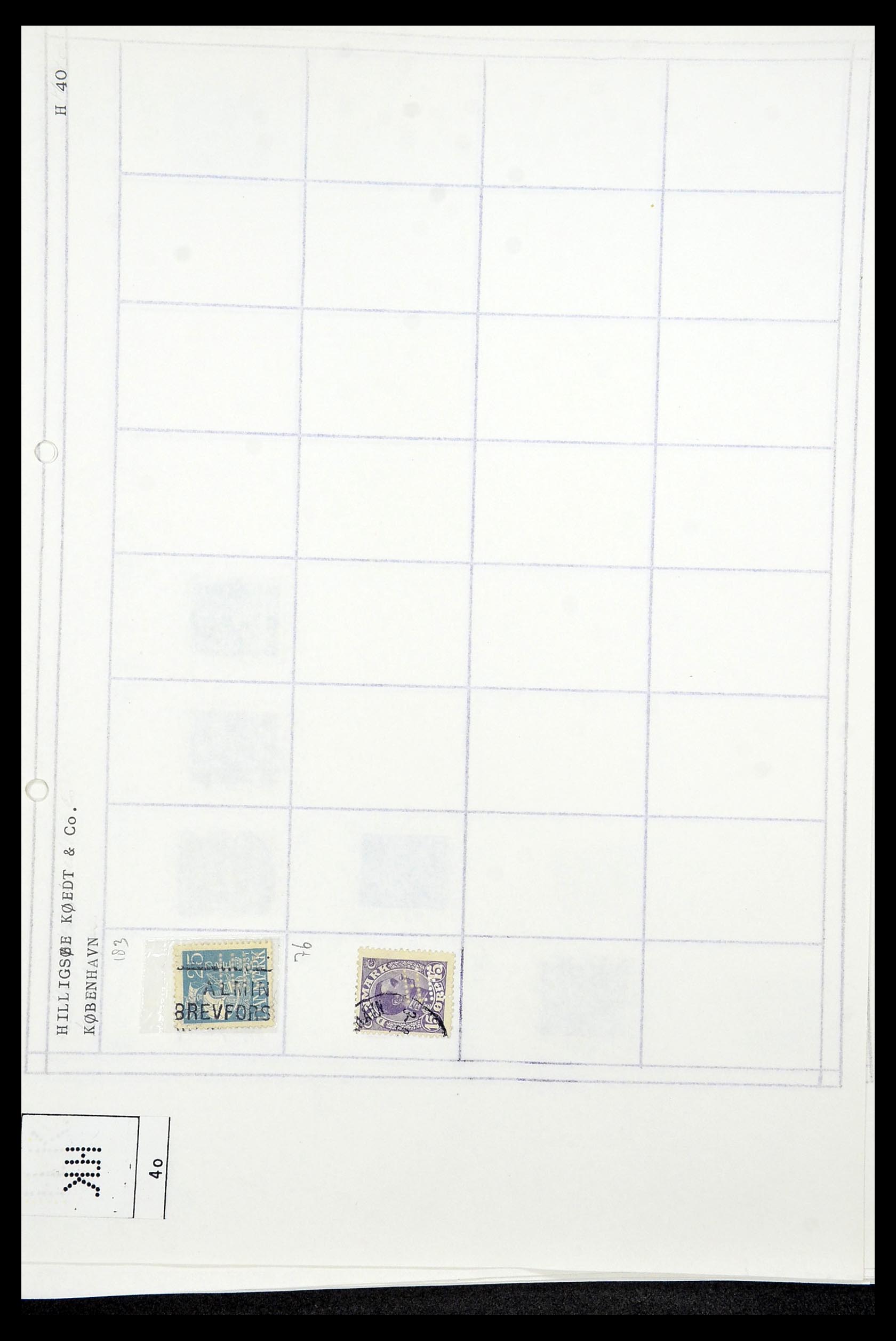 34415 127 - Stamp Collection 34415 Denmark perfins 1875-1980.