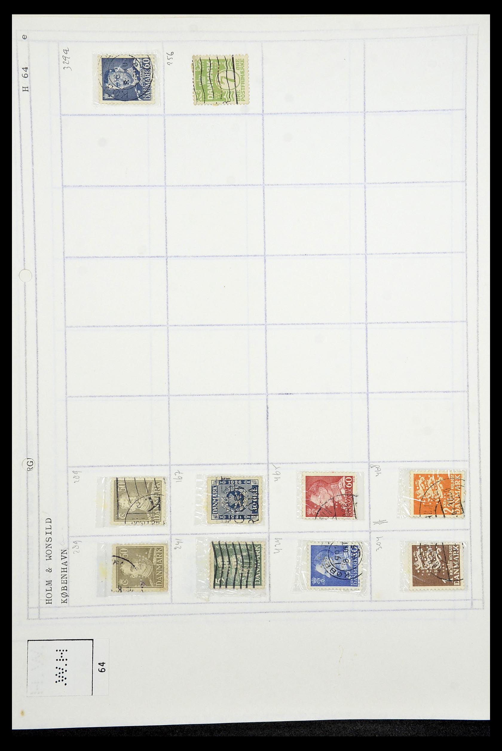 34415 131 - Stamp Collection 34415 Denmark perfins 1875-1980.