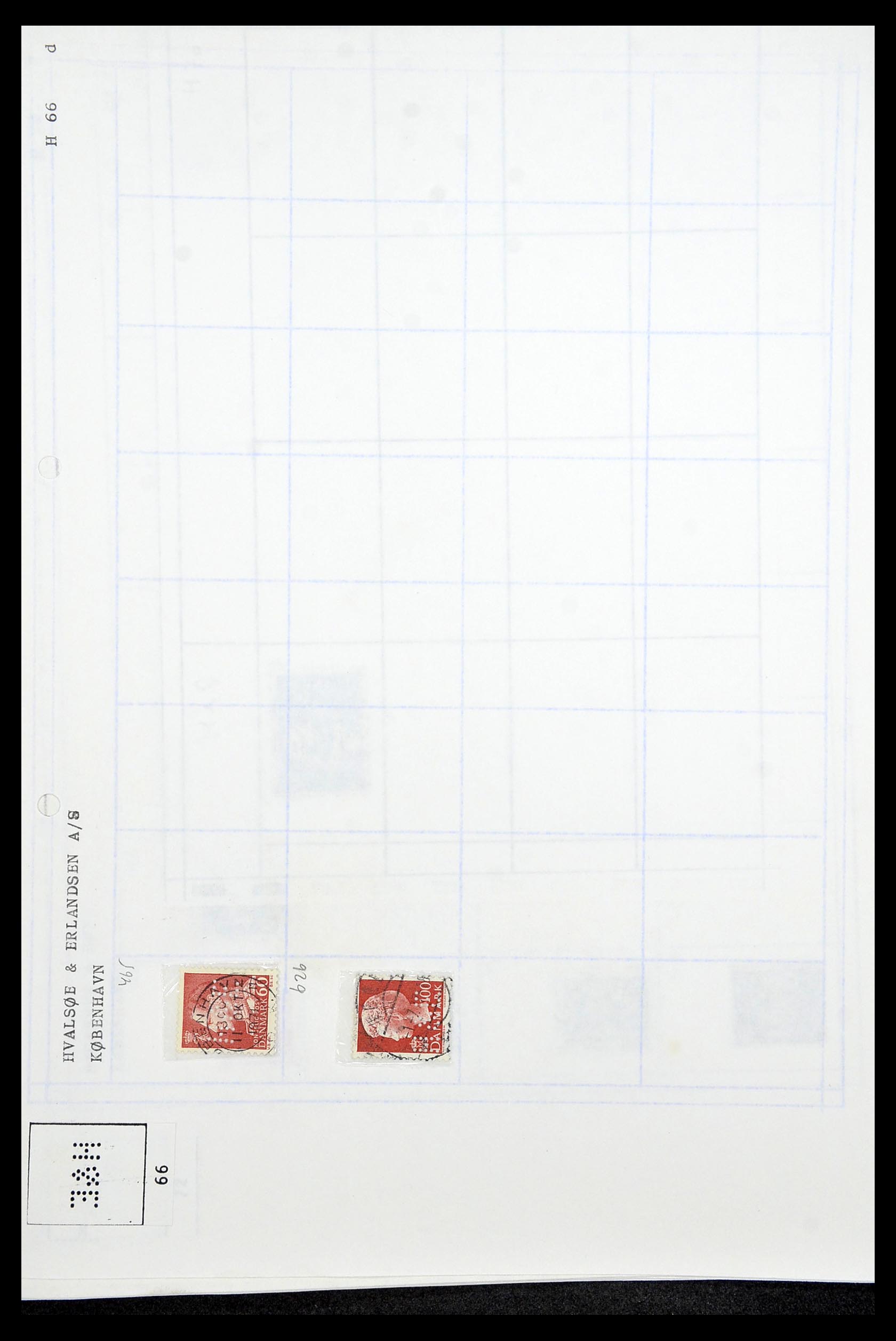 34415 133 - Stamp Collection 34415 Denmark perfins 1875-1980.