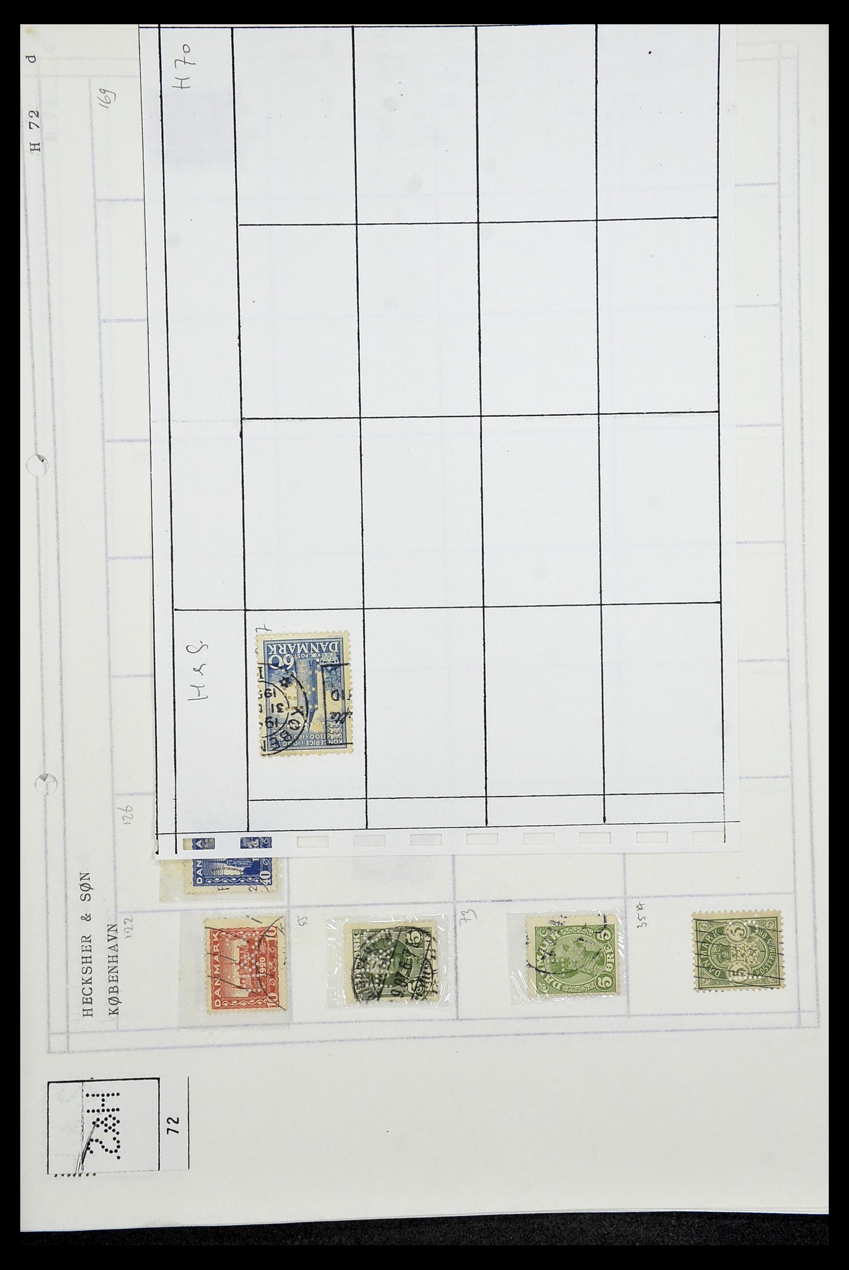 34415 134 - Stamp Collection 34415 Denmark perfins 1875-1980.
