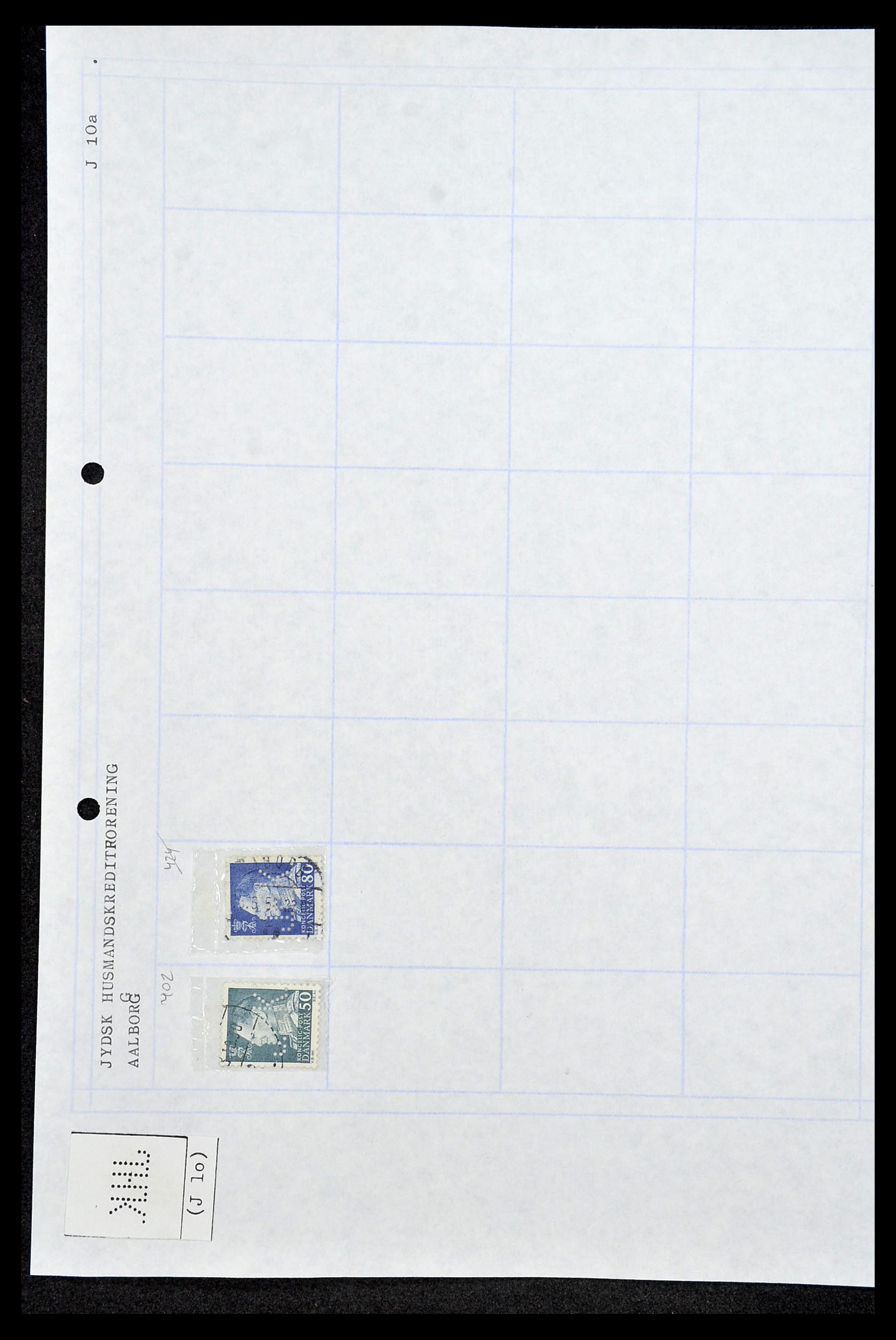 34415 140 - Stamp Collection 34415 Denmark perfins 1875-1980.