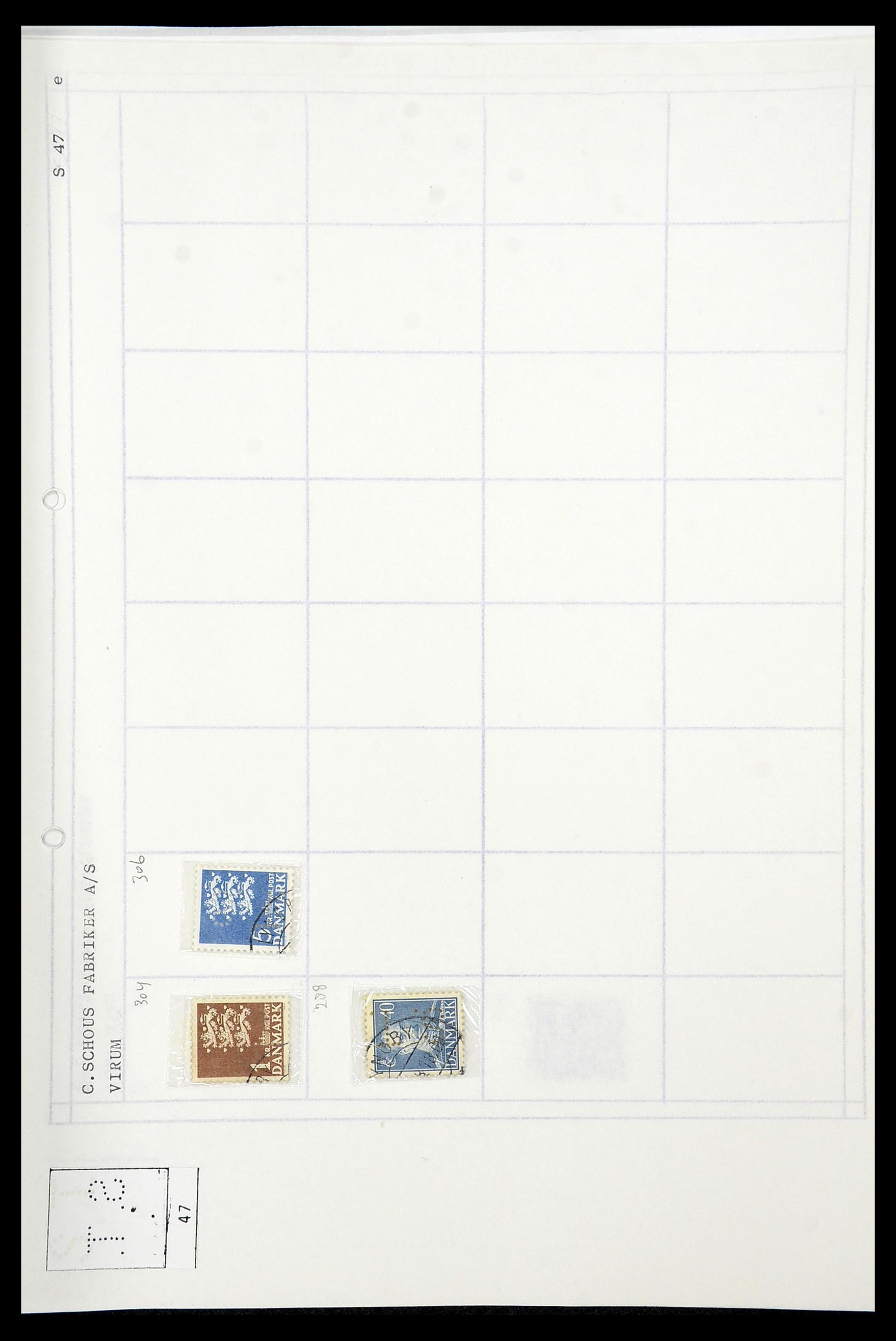 34415 243 - Stamp Collection 34415 Denmark perfins 1875-1980.