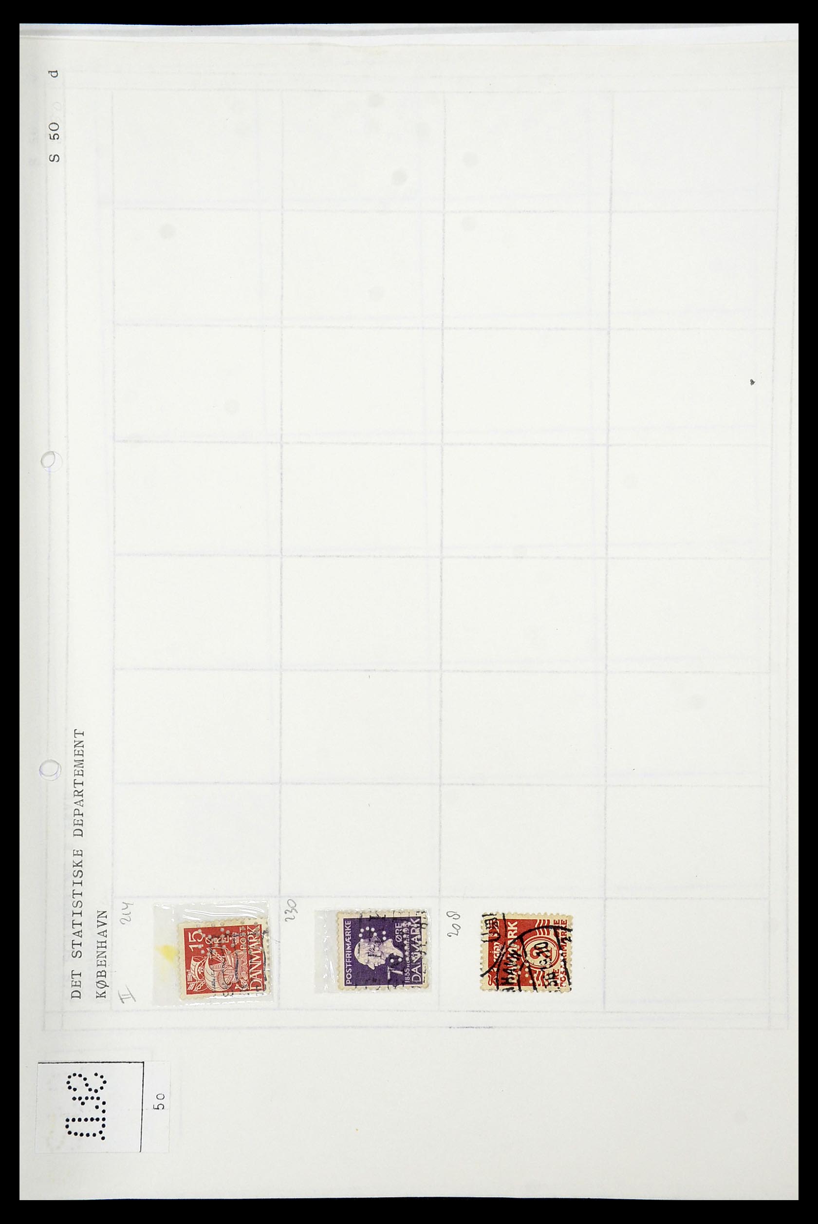 34415 244 - Stamp Collection 34415 Denmark perfins 1875-1980.