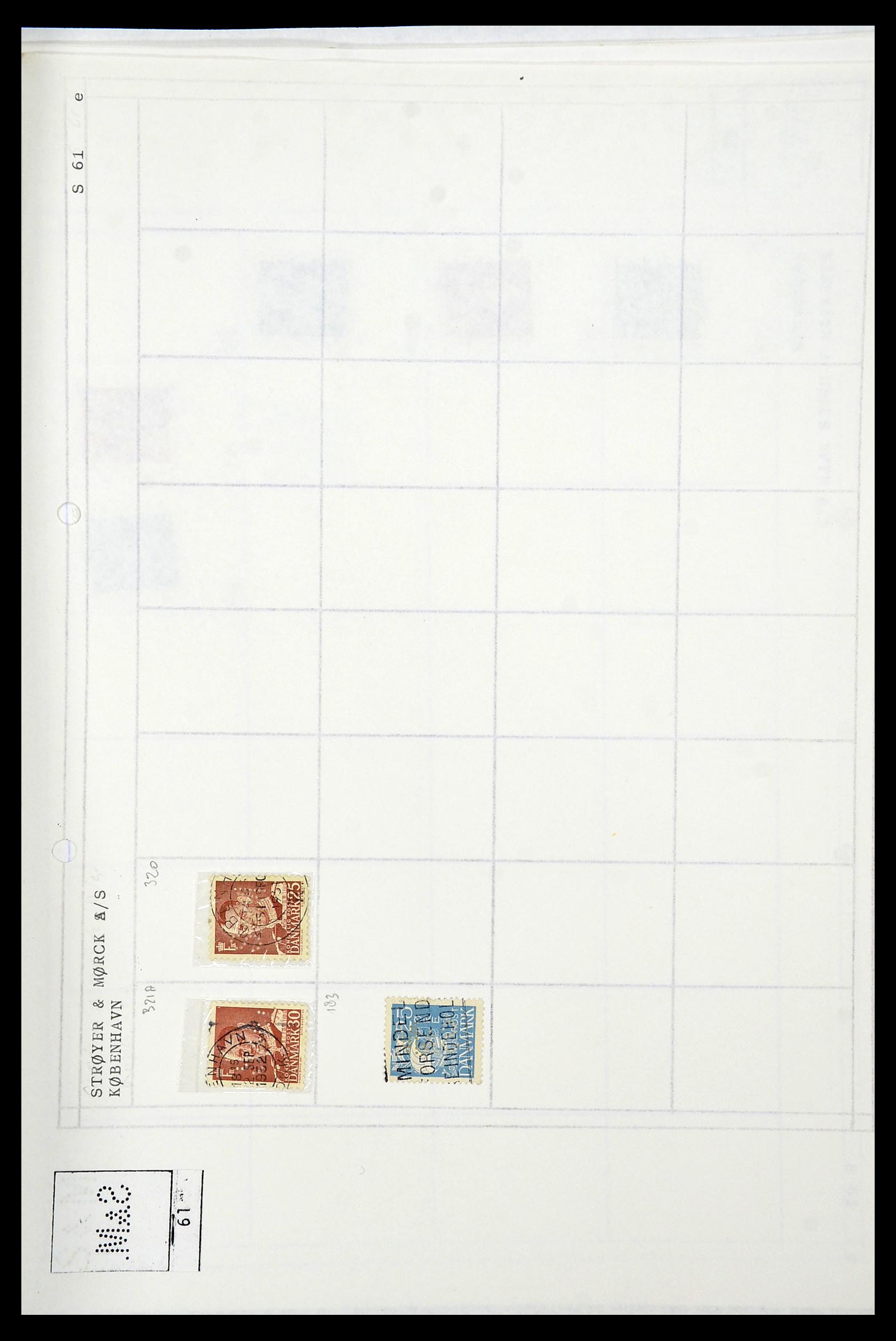 34415 246 - Stamp Collection 34415 Denmark perfins 1875-1980.