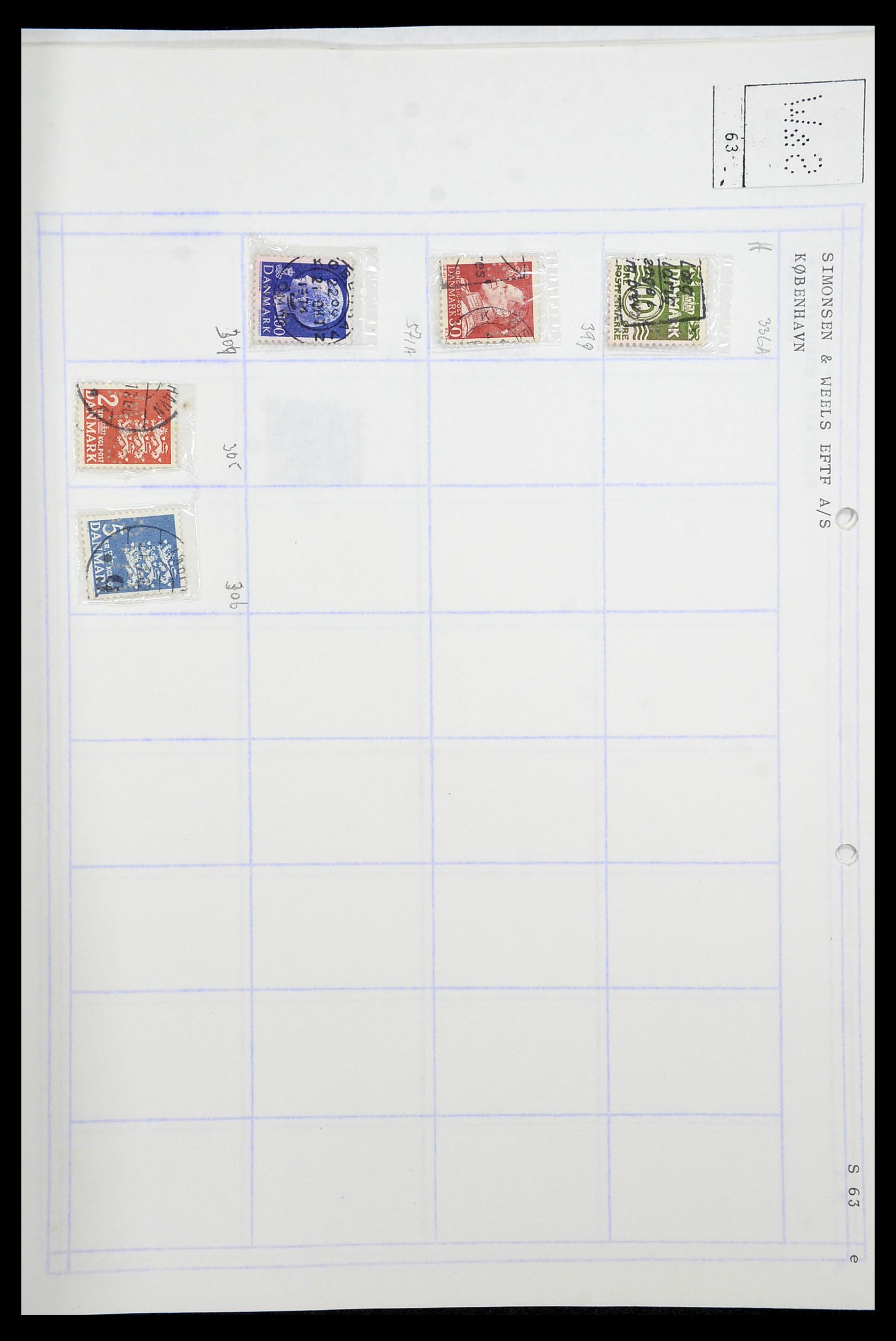 34415 247 - Stamp Collection 34415 Denmark perfins 1875-1980.