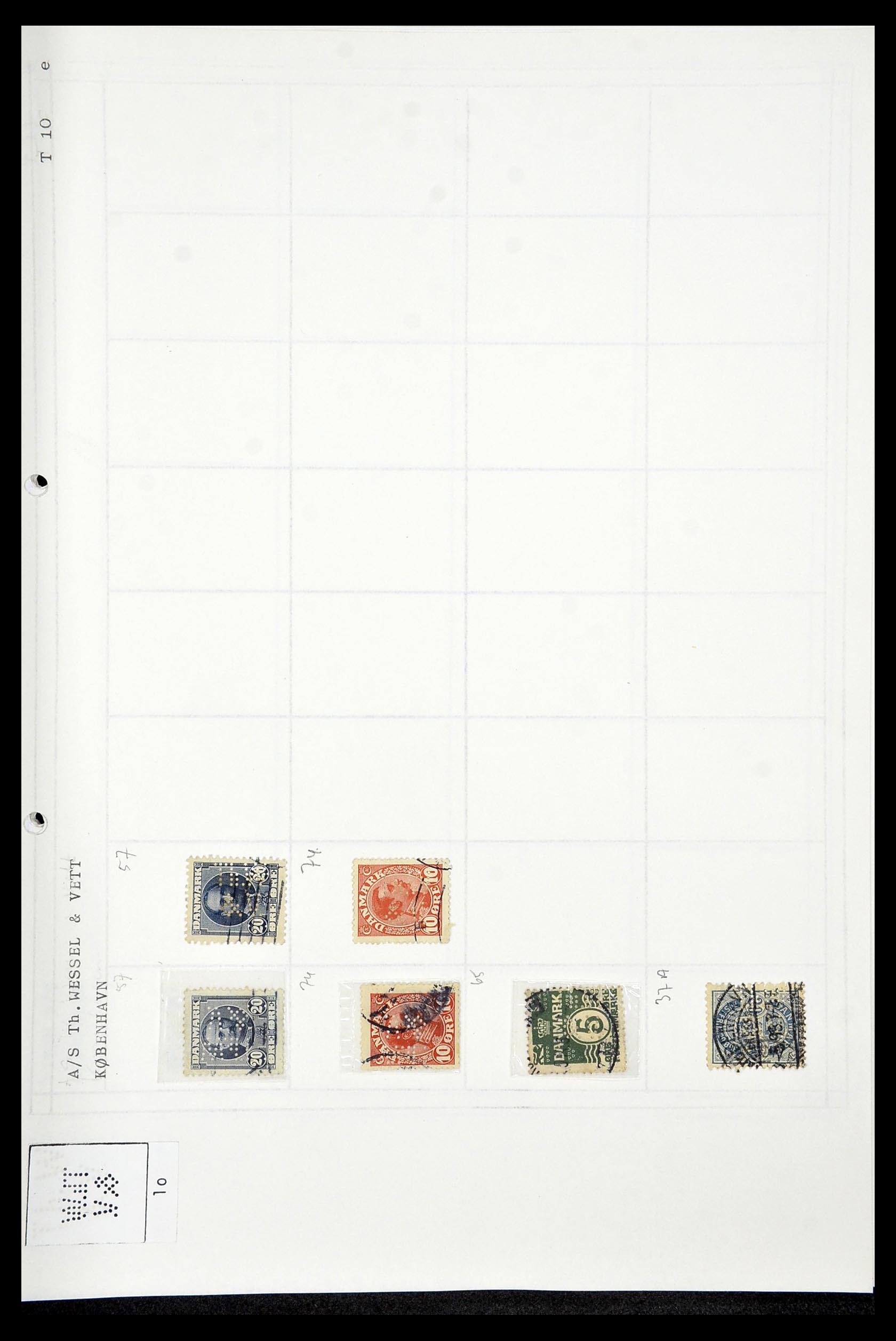 34415 250 - Stamp Collection 34415 Denmark perfins 1875-1980.