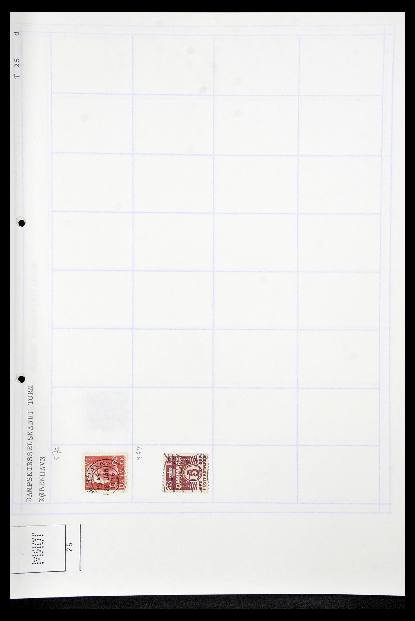 34415 255 - Stamp Collection 34415 Denmark perfins 1875-1980.