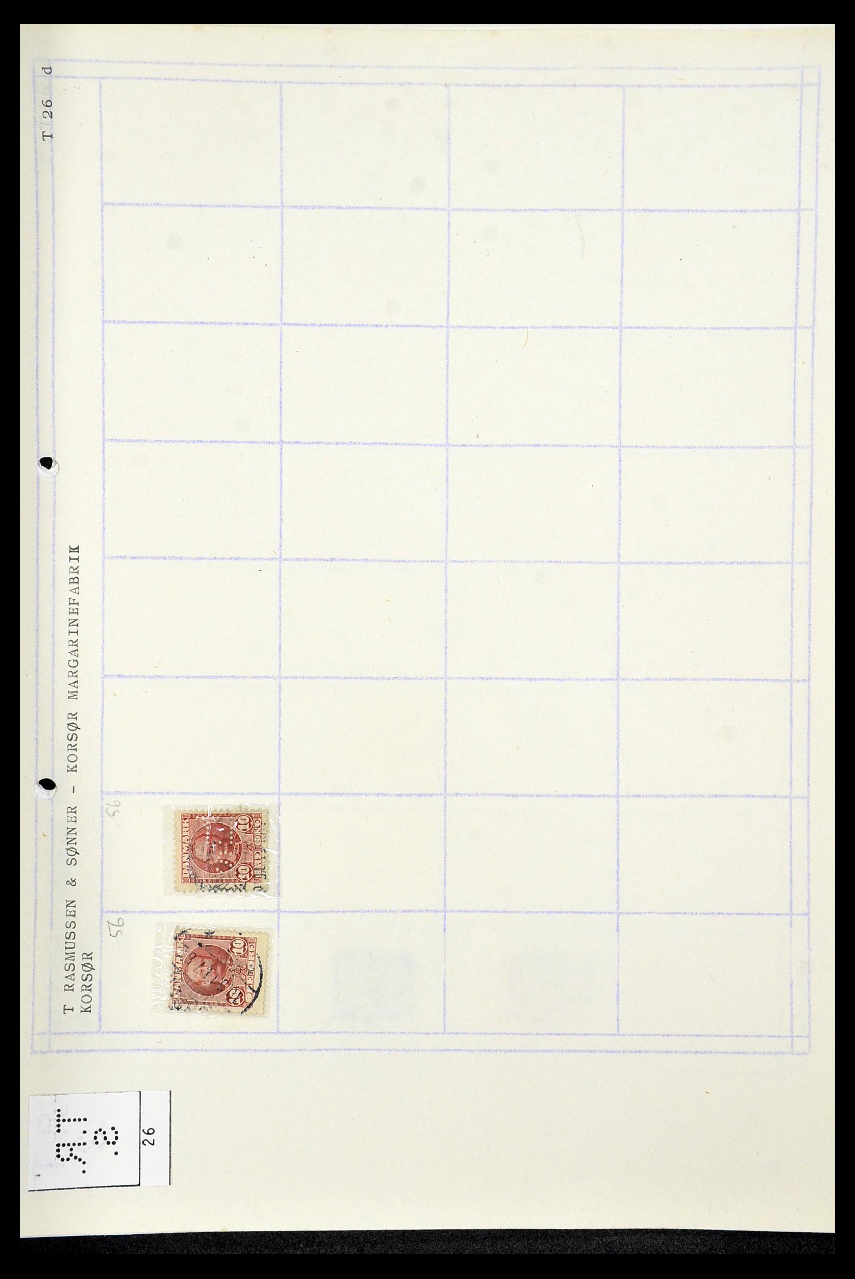 34415 256 - Stamp Collection 34415 Denmark perfins 1875-1980.