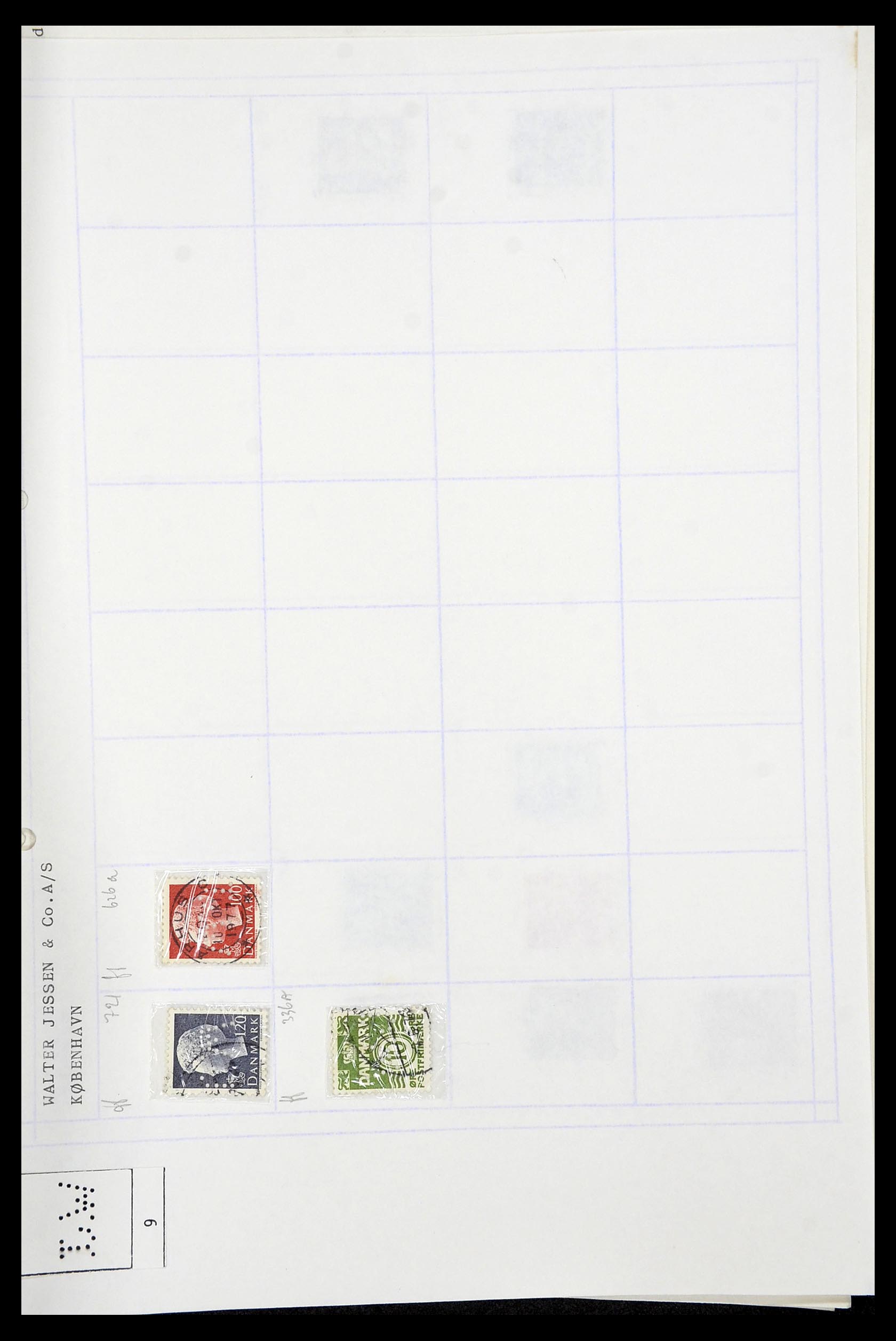 34415 268 - Stamp Collection 34415 Denmark perfins 1875-1980.