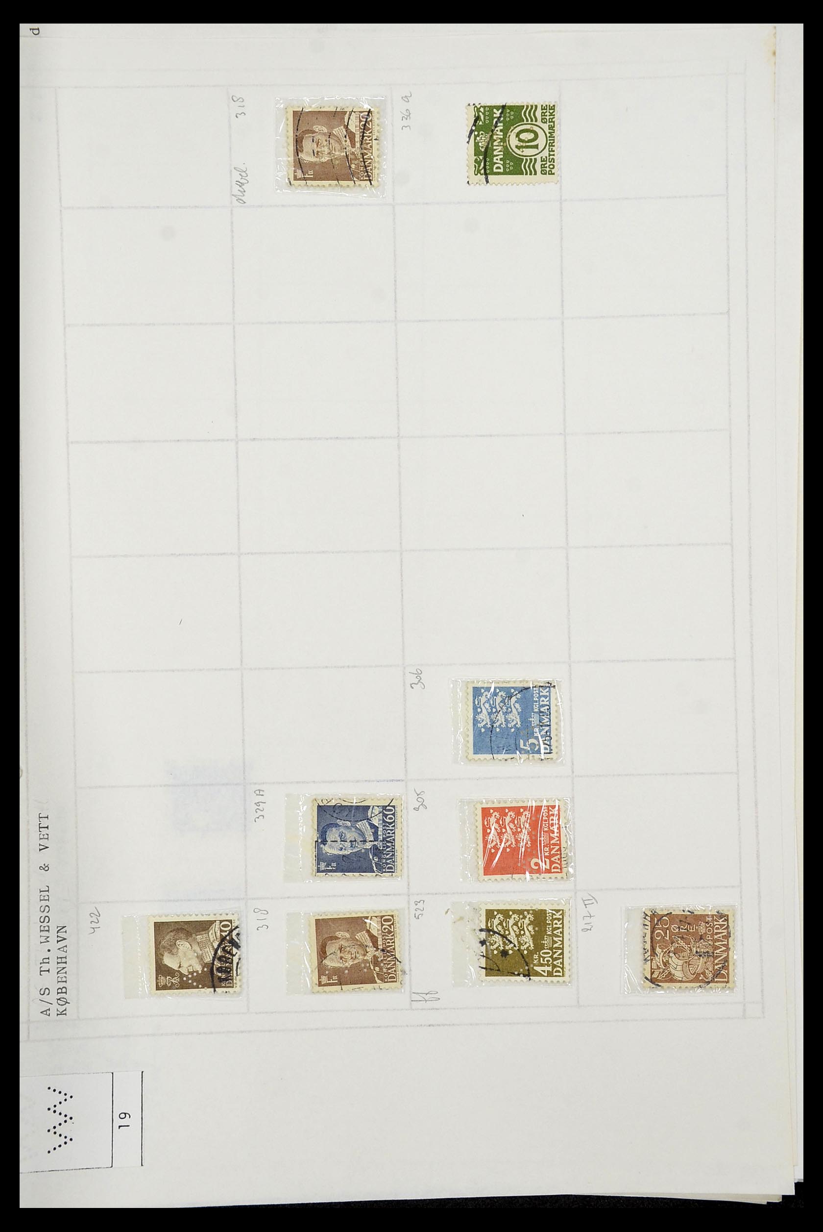 34415 269 - Stamp Collection 34415 Denmark perfins 1875-1980.