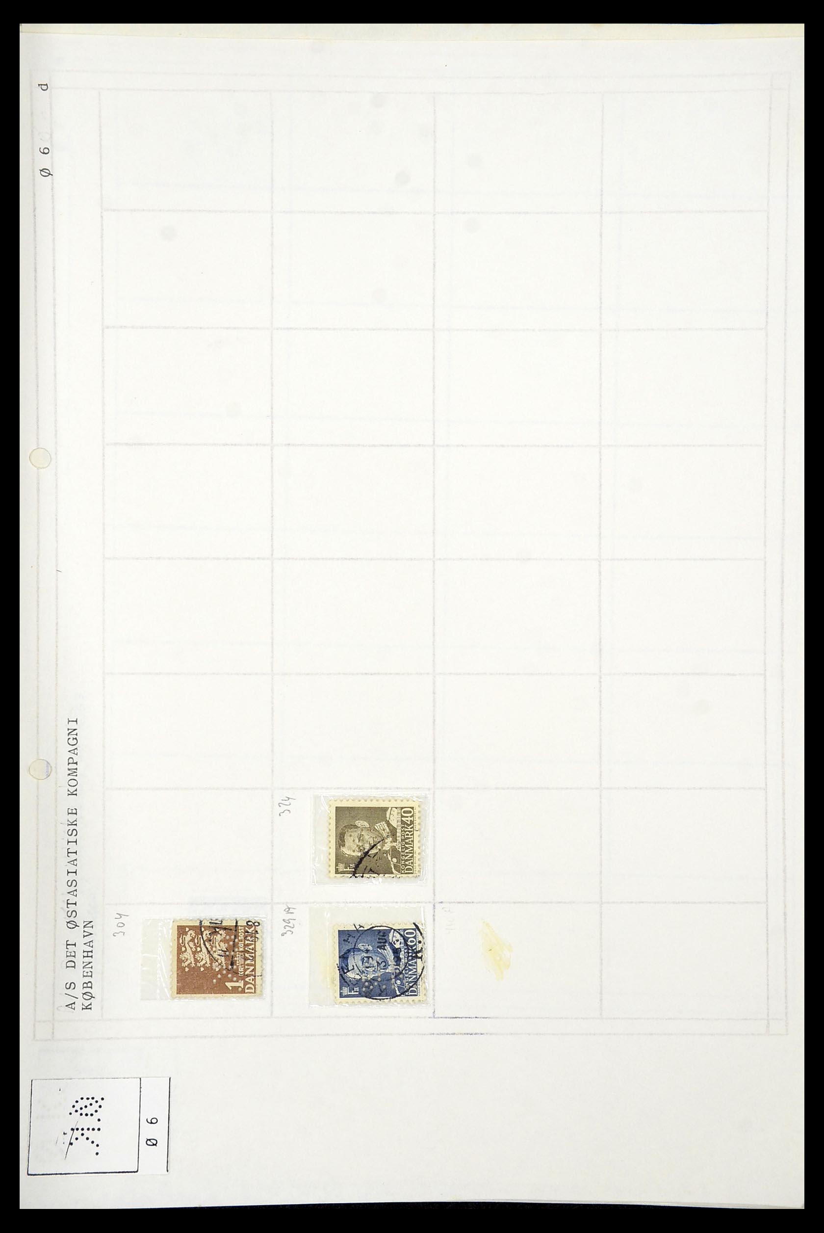 34415 272 - Stamp Collection 34415 Denmark perfins 1875-1980.