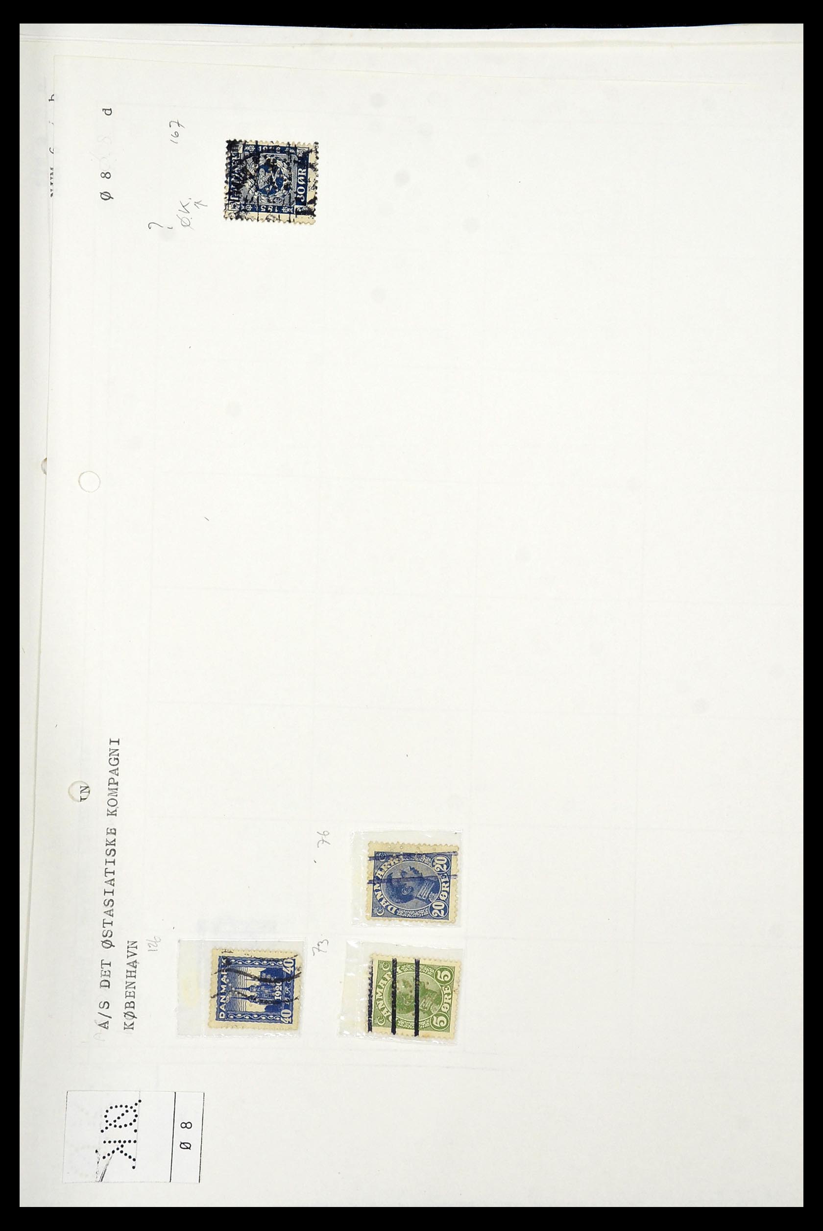 34415 274 - Stamp Collection 34415 Denmark perfins 1875-1980.