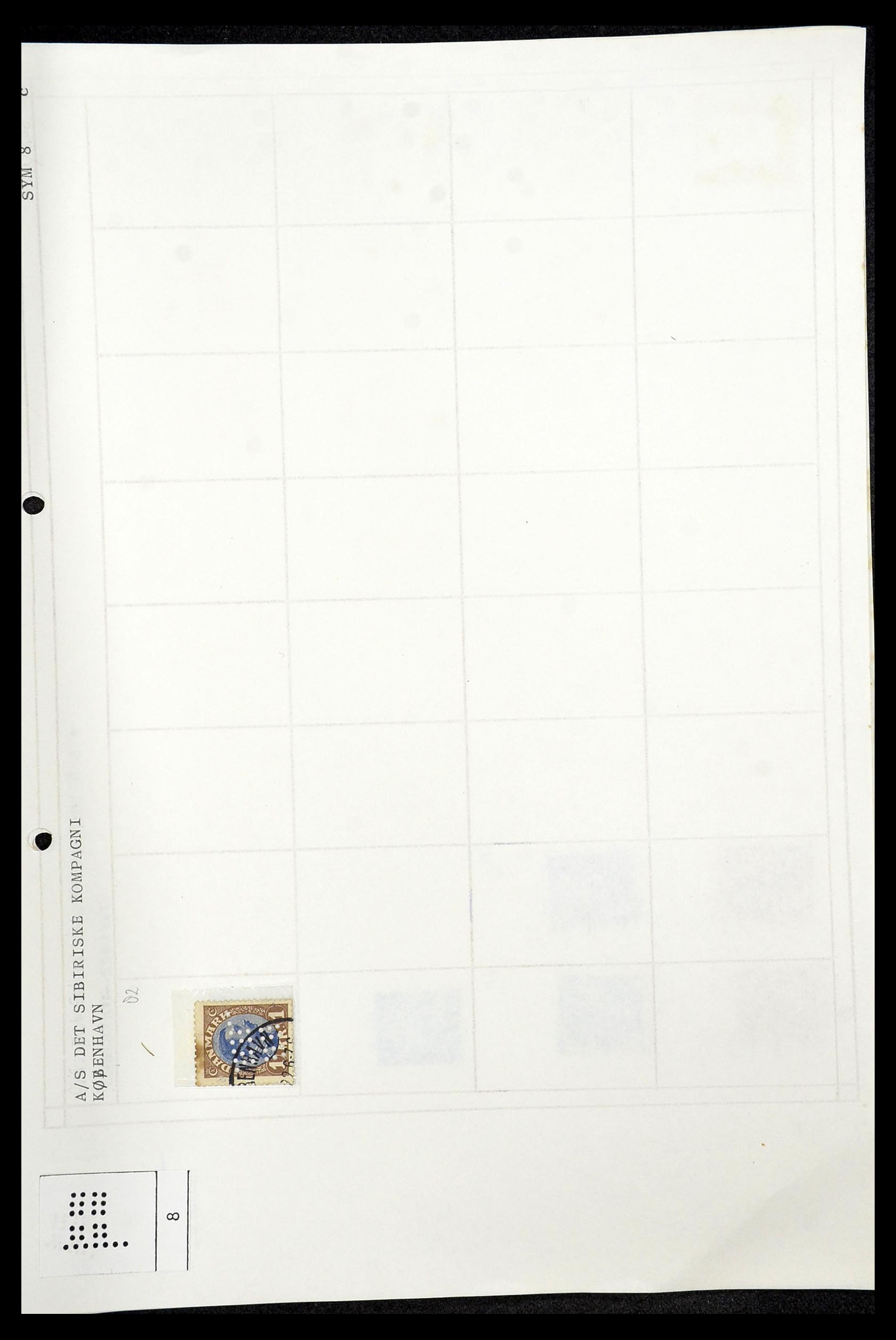 34415 281 - Postzegelverzameling 34415 Denemarken perfins 1875-1980.