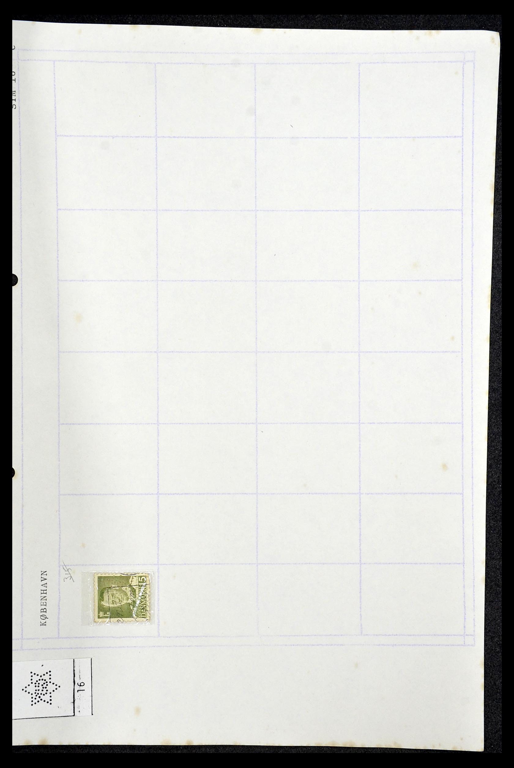 34415 283 - Postzegelverzameling 34415 Denemarken perfins 1875-1980.