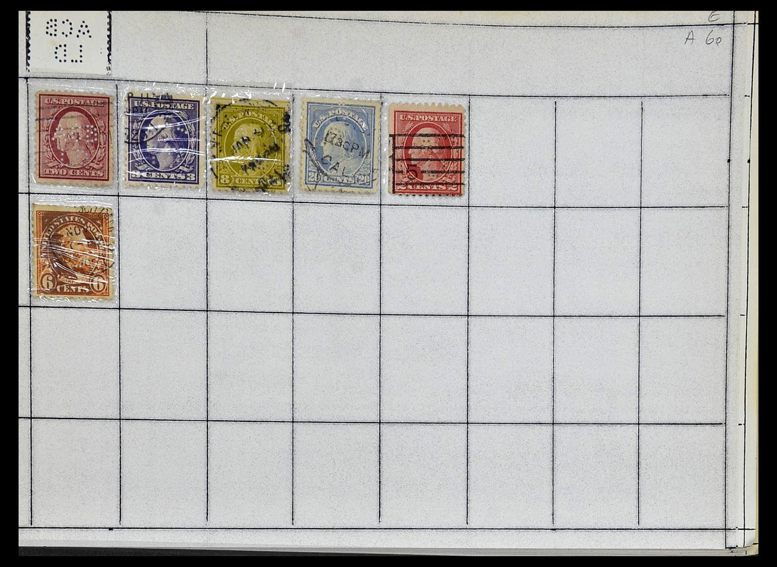 34417 004 - Stamp Collection 34417 USA perfins 1900-1980.