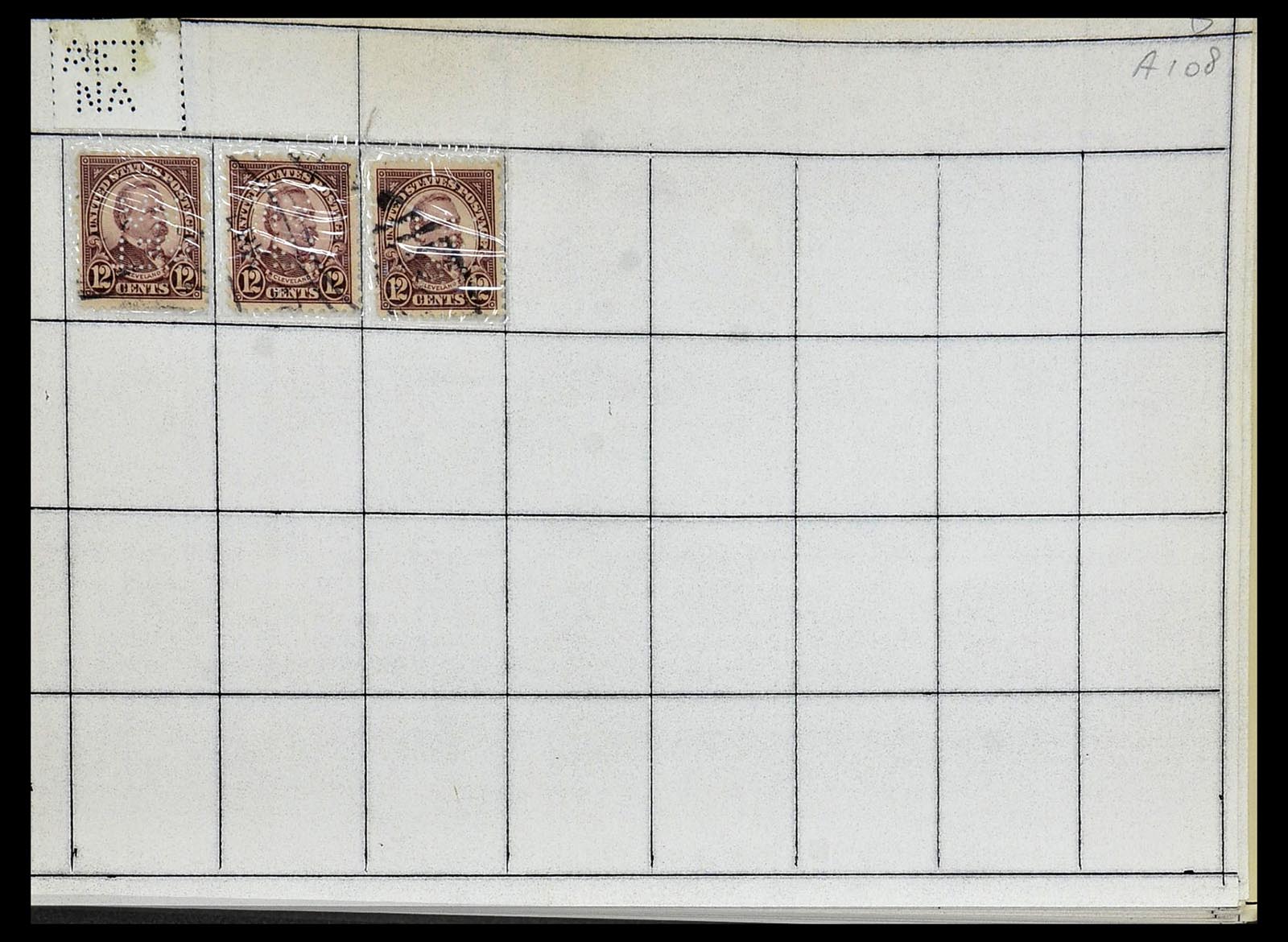 34417 015 - Stamp Collection 34417 USA perfins 1900-1980.