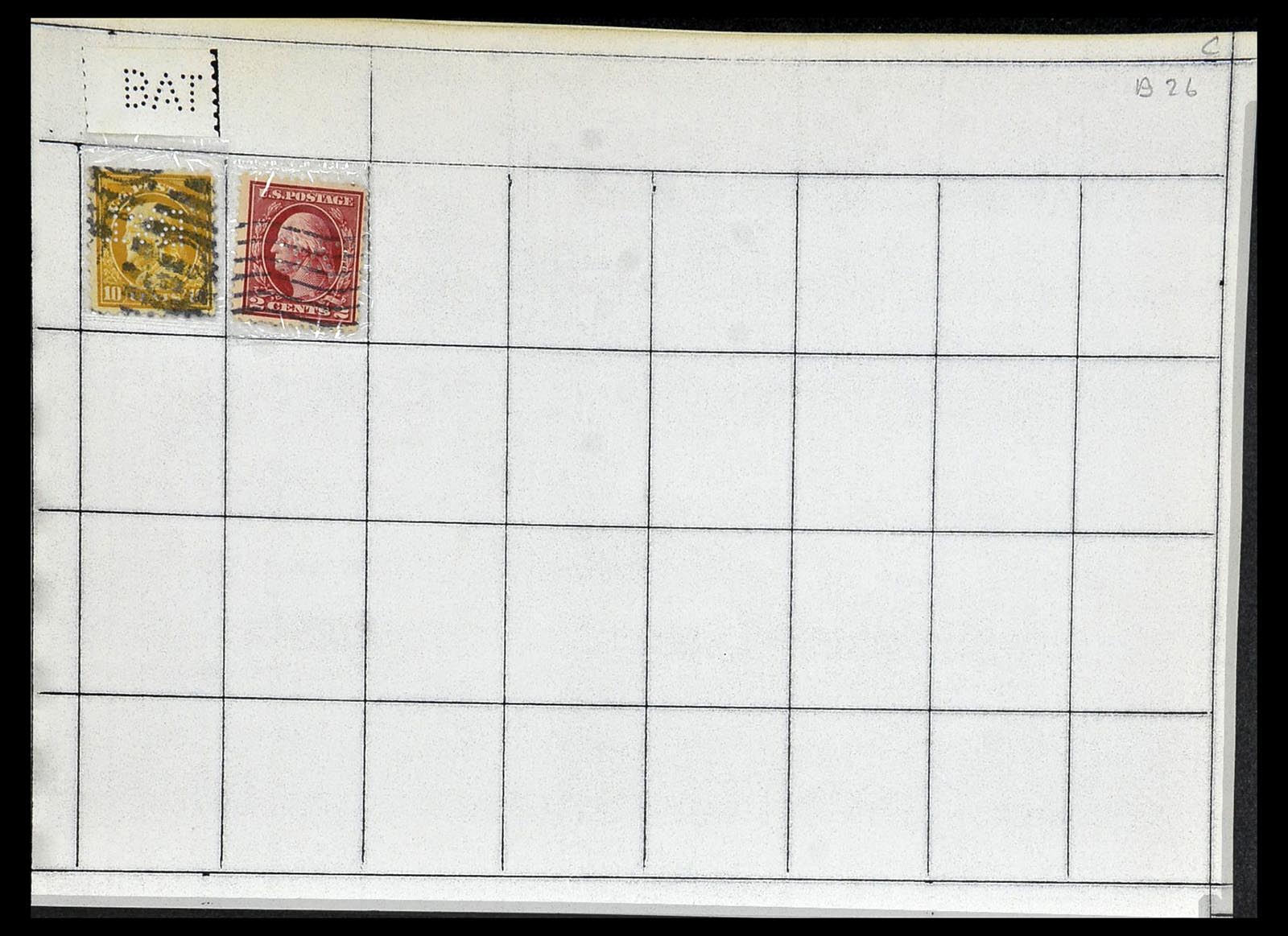 34417 054 - Stamp Collection 34417 USA perfins 1900-1980.