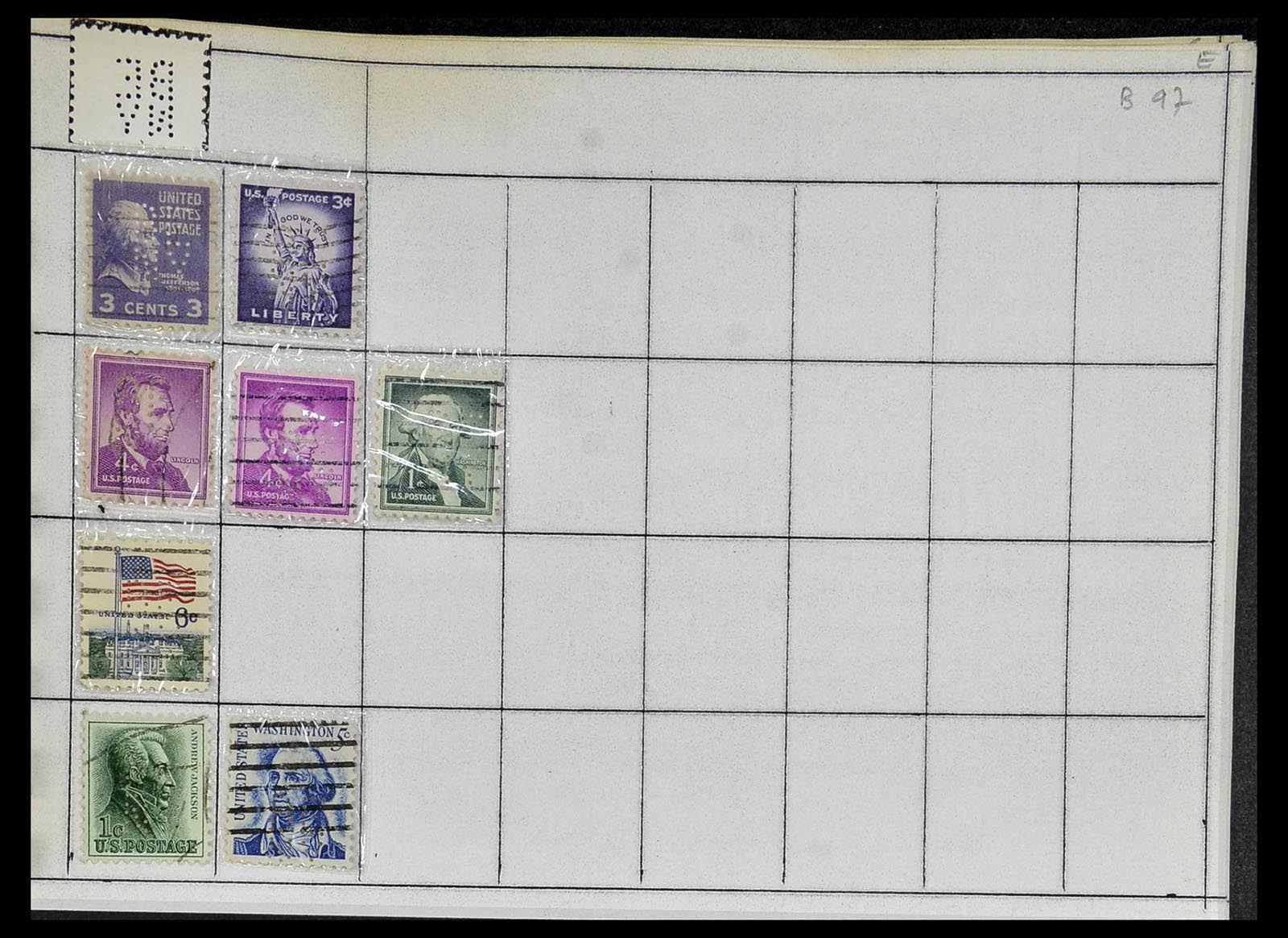 34417 063 - Stamp Collection 34417 USA perfins 1900-1980.