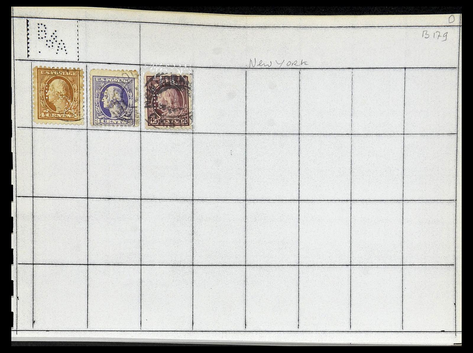 34417 085 - Stamp Collection 34417 USA perfins 1900-1980.