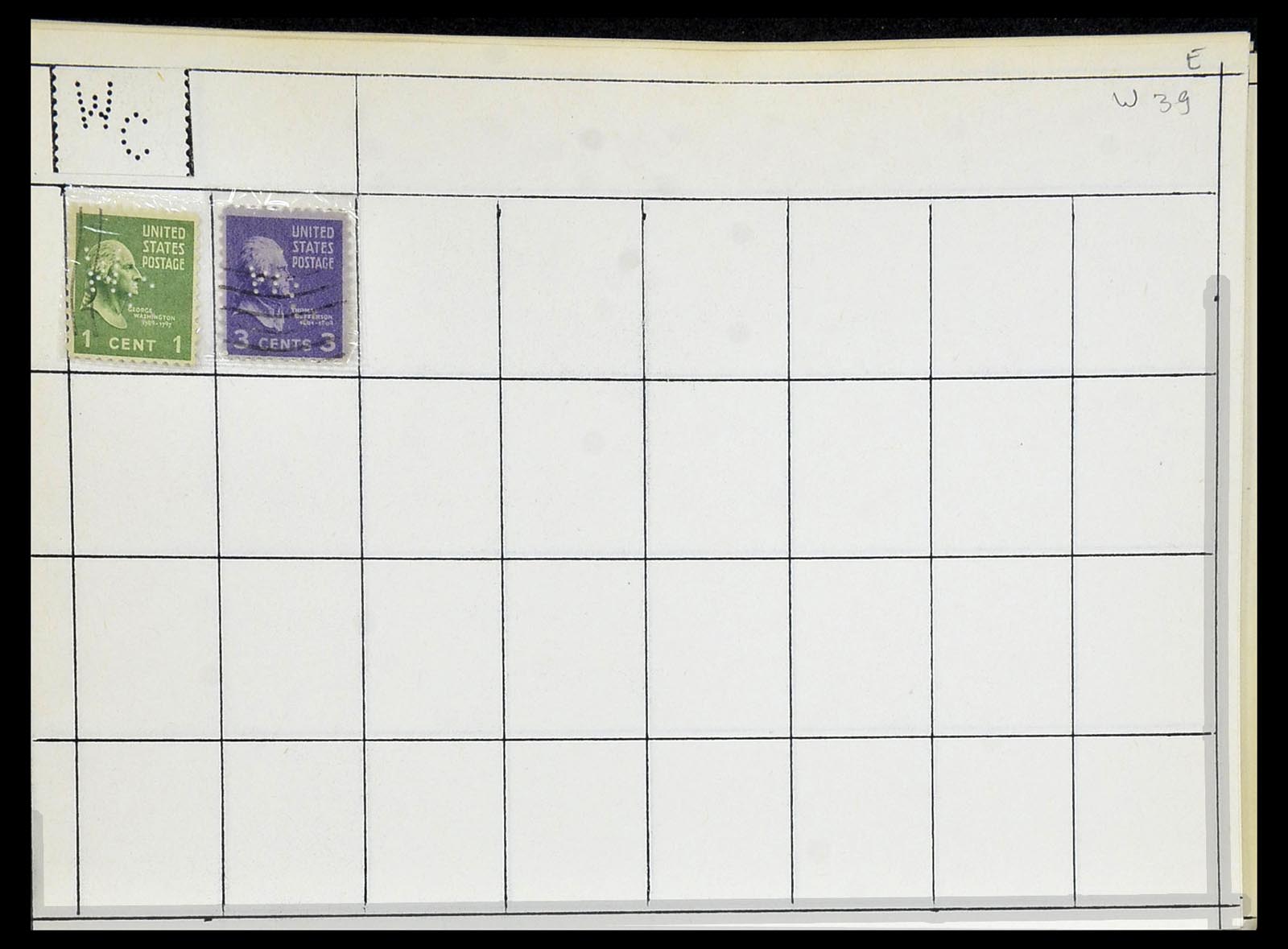 34417 754 - Stamp Collection 34417 USA perfins 1900-1980.