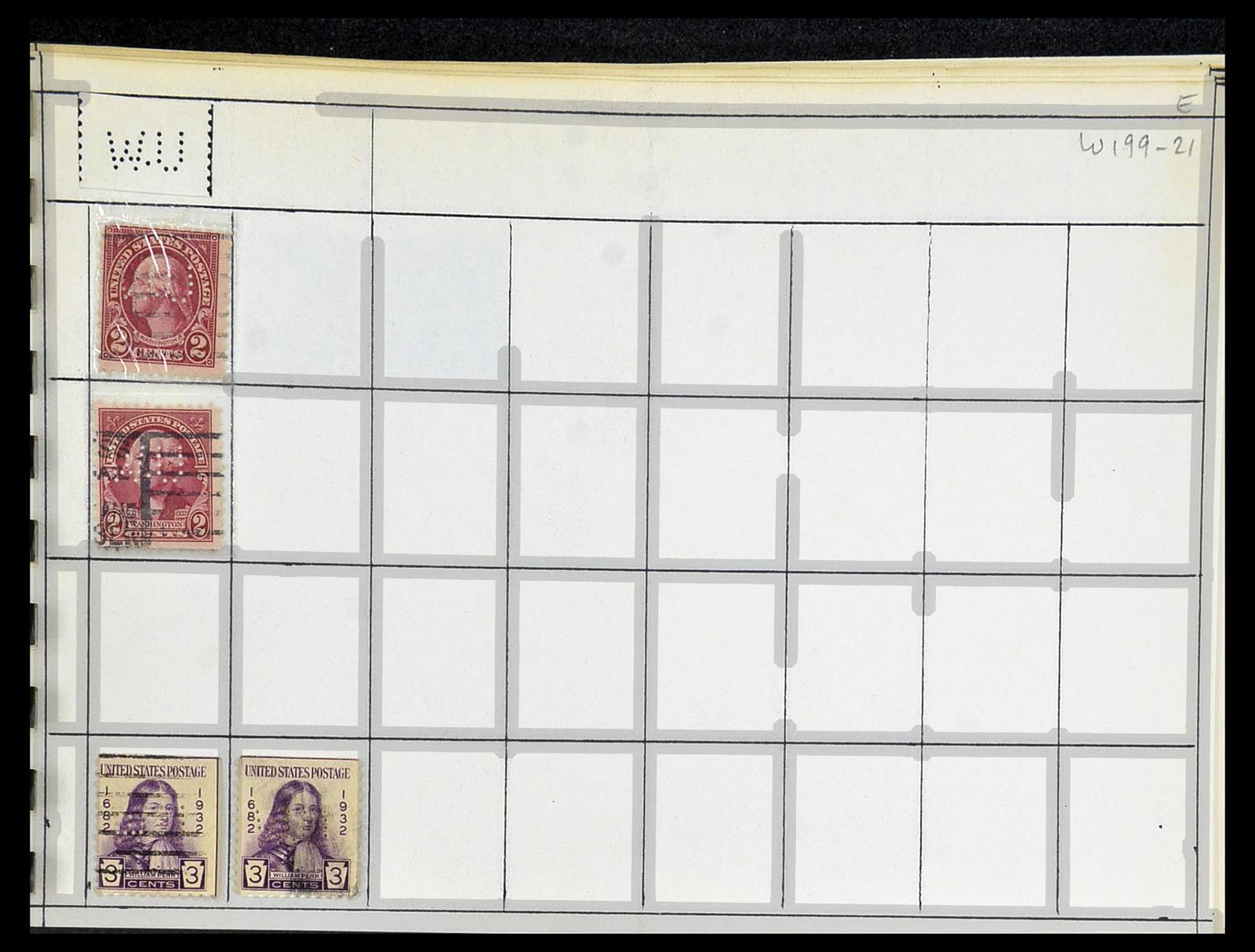 34417 801 - Stamp Collection 34417 USA perfins 1900-1980.