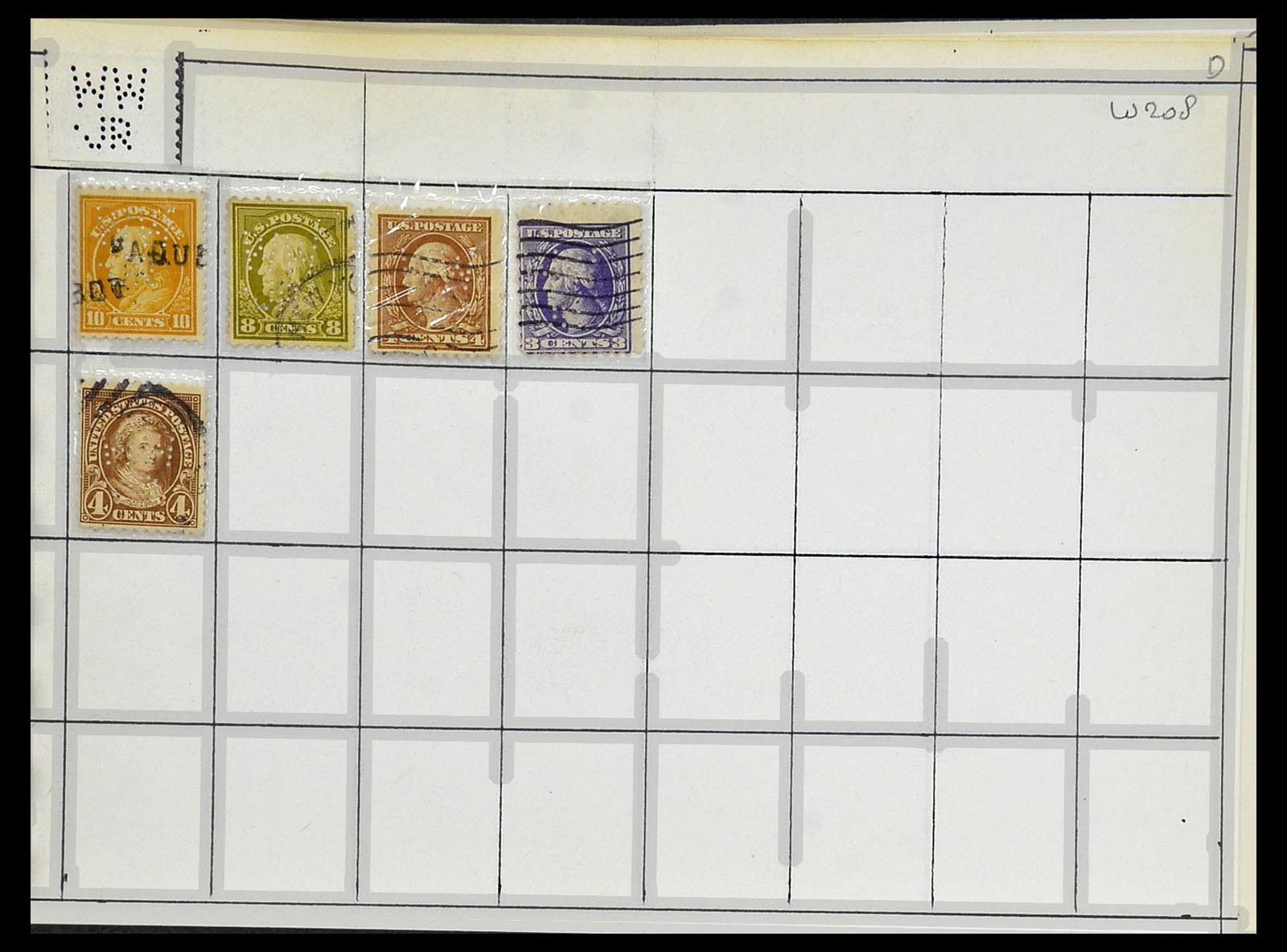 34417 805 - Stamp Collection 34417 USA perfins 1900-1980.